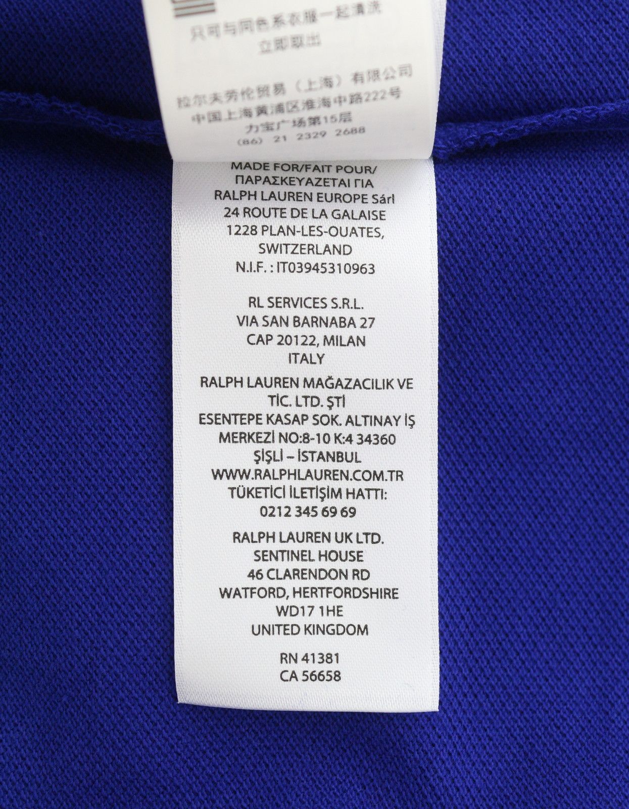 Ralph Lauren CUSTOM SLIM FIT 2XL Mid Blue Front Logo 87905 Size US XXL / EU 58 / 5 - 11 Thumbnail