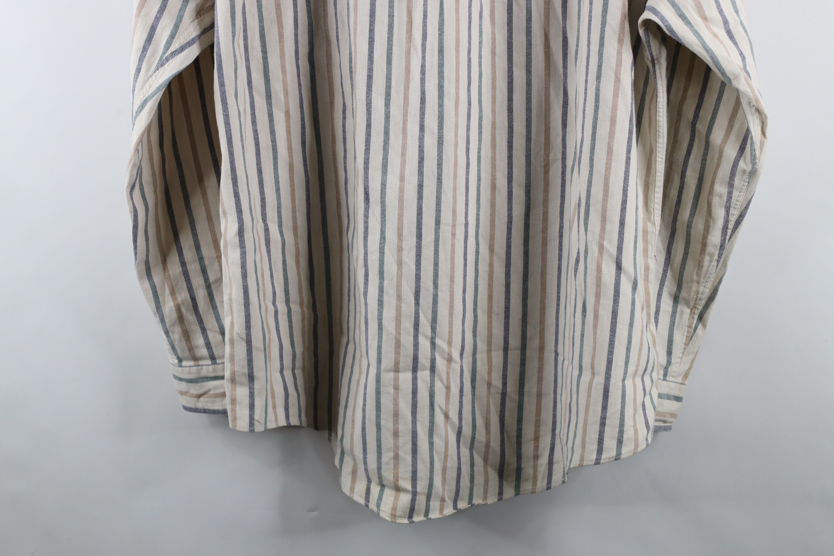 Nautica × Vintage Vintage 90s Nautica Rainbow Striped Band Collar Button Shirt Size US XL / EU 56 / 4 - 11 Thumbnail