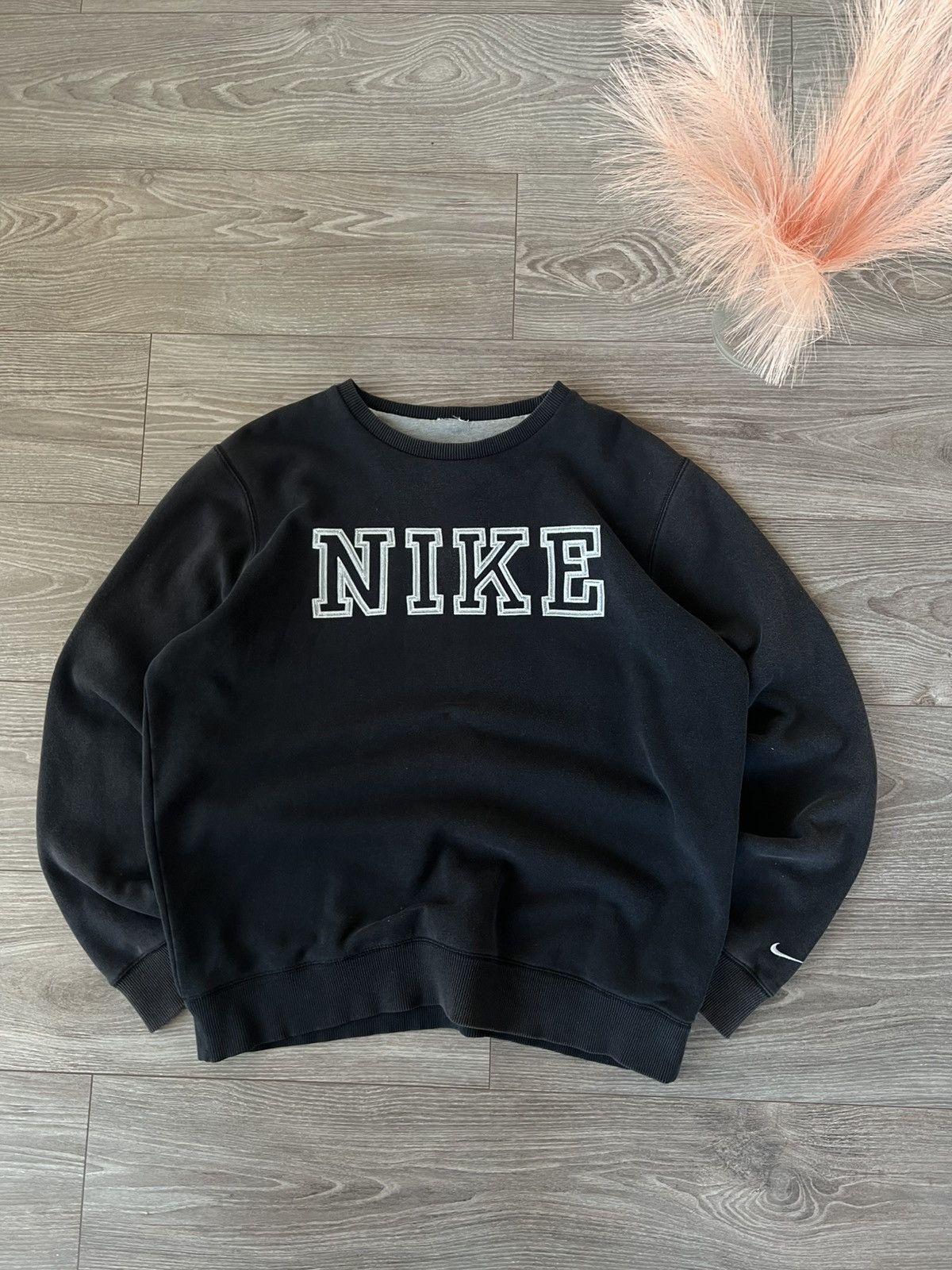 Designer × Nike × Vintage ‼️Vintage Nike Big Logo Knit Crewneck Sweatshirt ‼️ Size US L / EU 52-54 / 3 - 1 Thumbnail