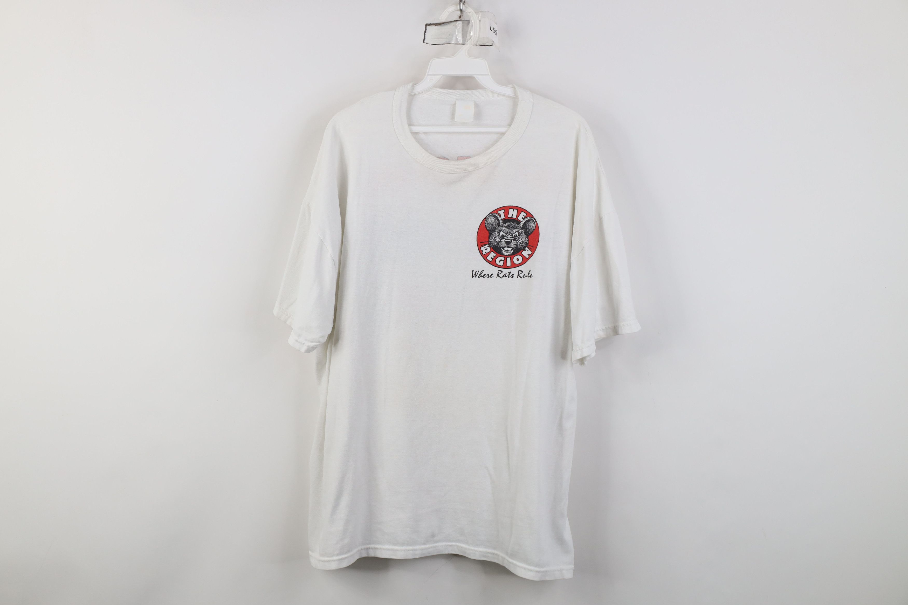 Russell Athletic Vintage 90s Russell Athletic Where Rats Rule Worker T-Shirt Size US XL / EU 56 / 4 - 1 Thumbnail