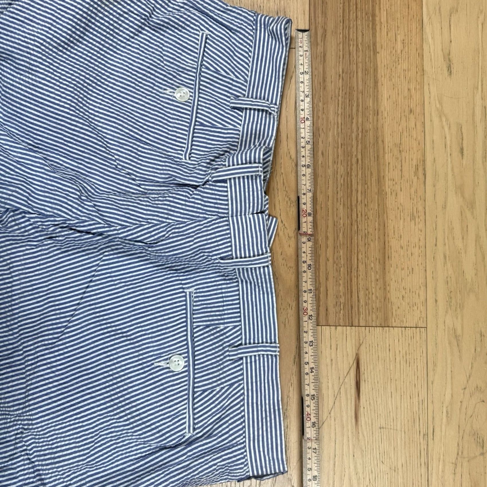 Polo Ralph Lauren Polo Ralph Lauren Shorts Nautical Striped Seersucker Blue/White Mens 38 Chino Big/Regular Size US M / EU 48-50 / 2 - 6 Thumbnail