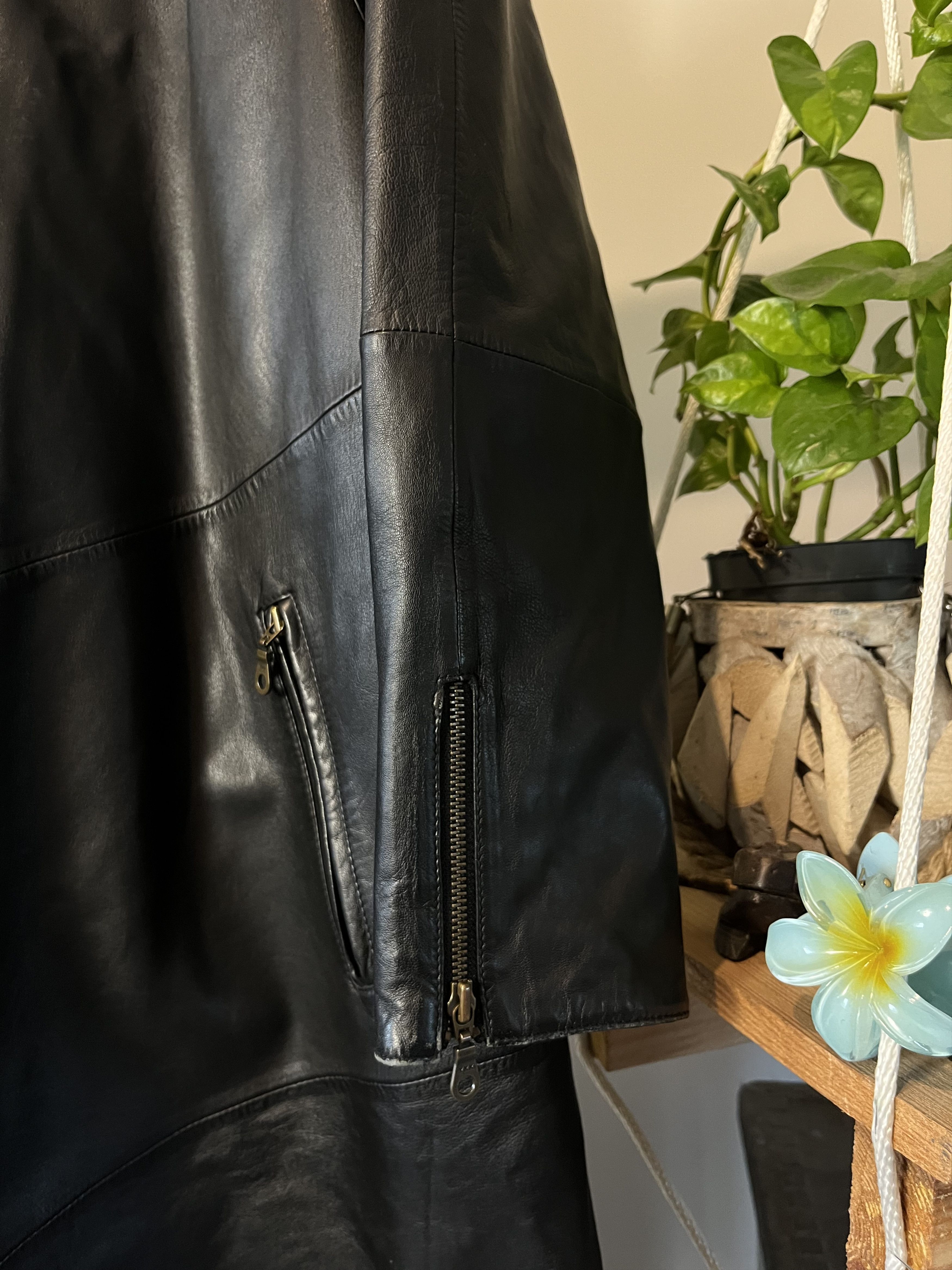Vintage Vintage 90s Avant Garde Leather Long Coat Size US M / EU 48-50 / 2 - 5 Thumbnail
