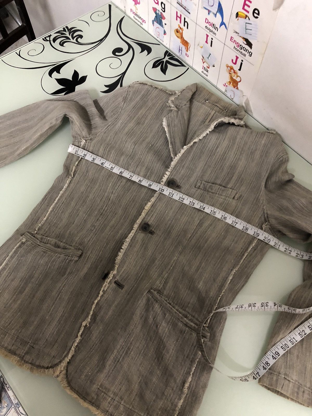 If Six Was Nine Like Kapital❗️Create Barefoot Distressed Woven Indigo Jacket Size US M / EU 48-50 / 2 - 14 Thumbnail