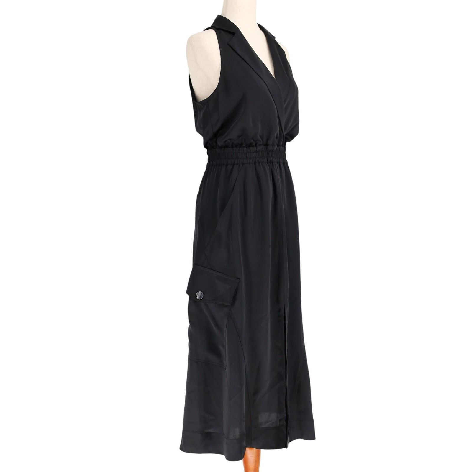 Ramy Brook Ramy Brook Women Black Nikia Drape V-neck Midi Dress Size M Size M / US 6-8 / IT 42-44 - 7 Thumbnail