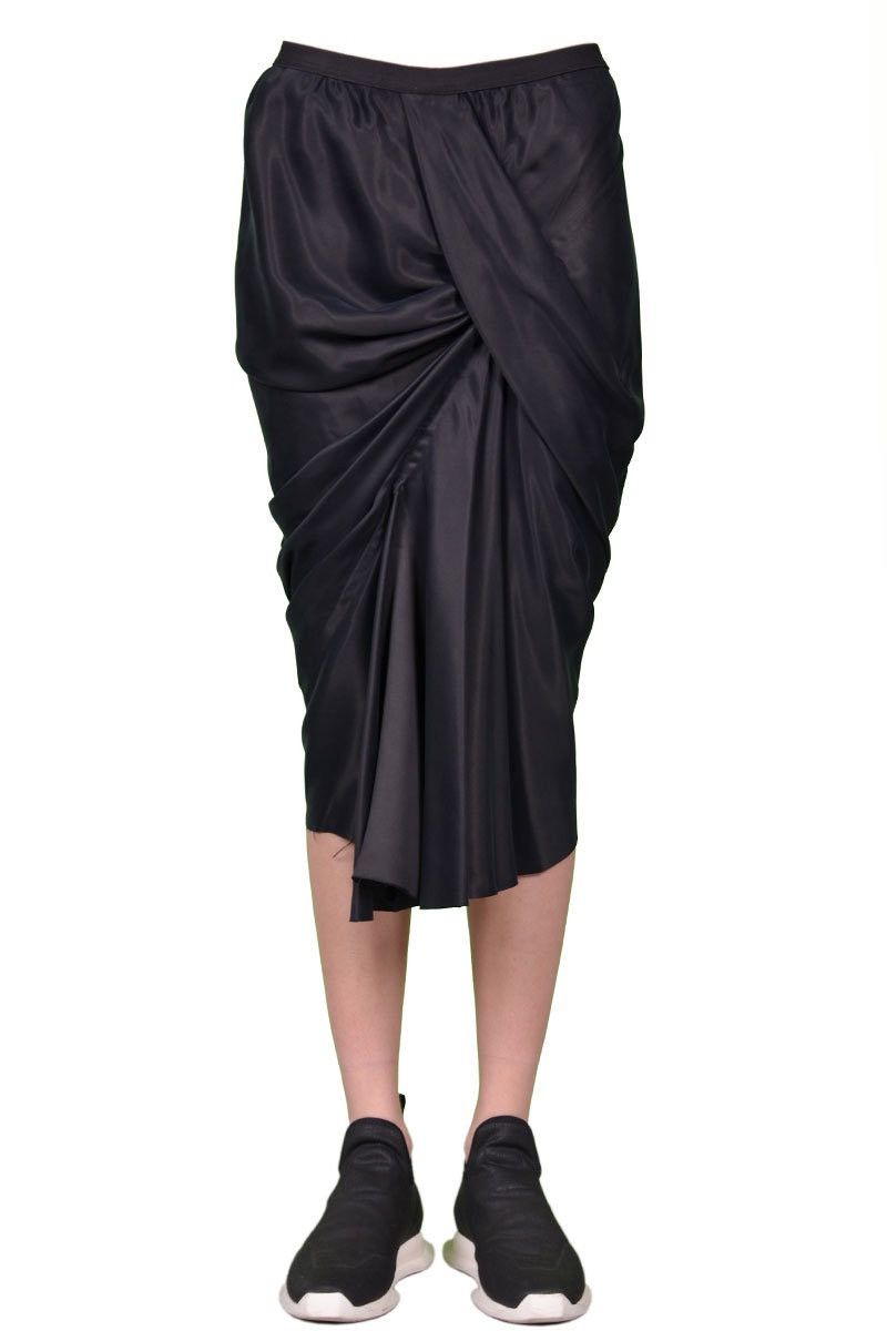 Rick Owens Last Size Rick Owens Draped Cupro-Satin Wrap Skirt Size 30" / US 8 / IT 44 - 1 Thumbnail