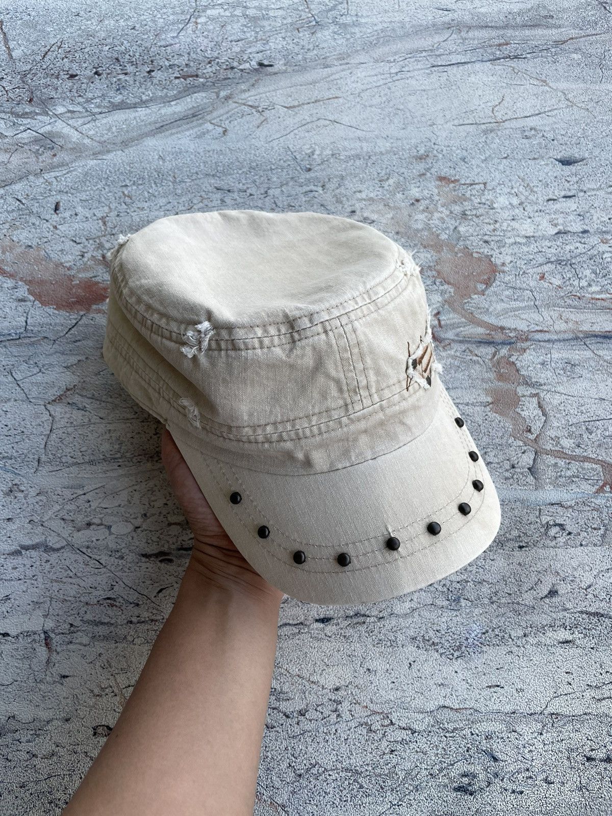 Hysteric Glamour Skull Studded Distressed Patrol Hat Size ONE SIZE - 2 Thumbnail