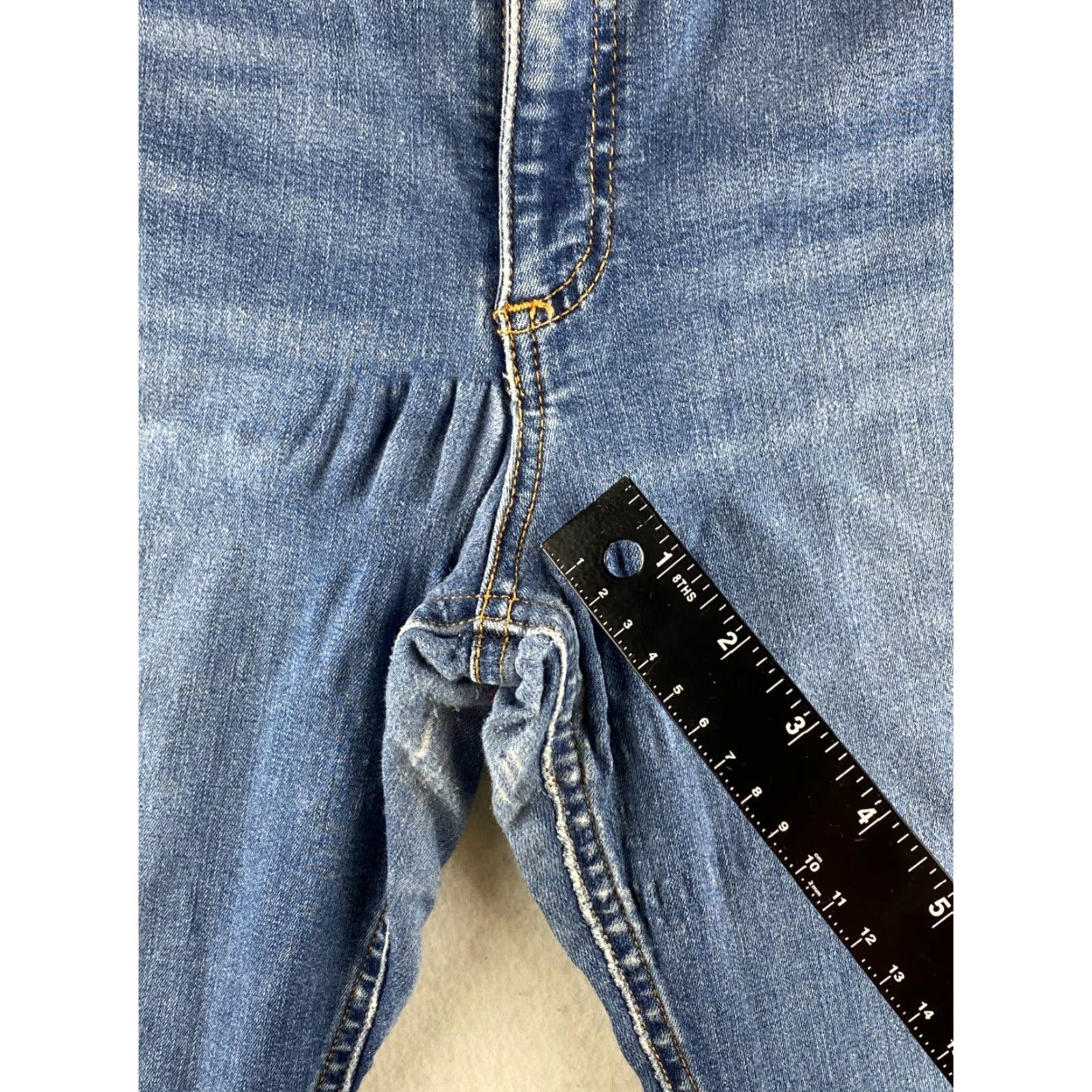 Rag & Bone rag & bone Nina Jeans Womens 30 High-Rise Skinny Stretch Denim Distressed Blue Leather Logo Embroidered Belt Loops 5-Pocket Modern Size 30" / US 8 / IT 44 - 3 Thumbnail