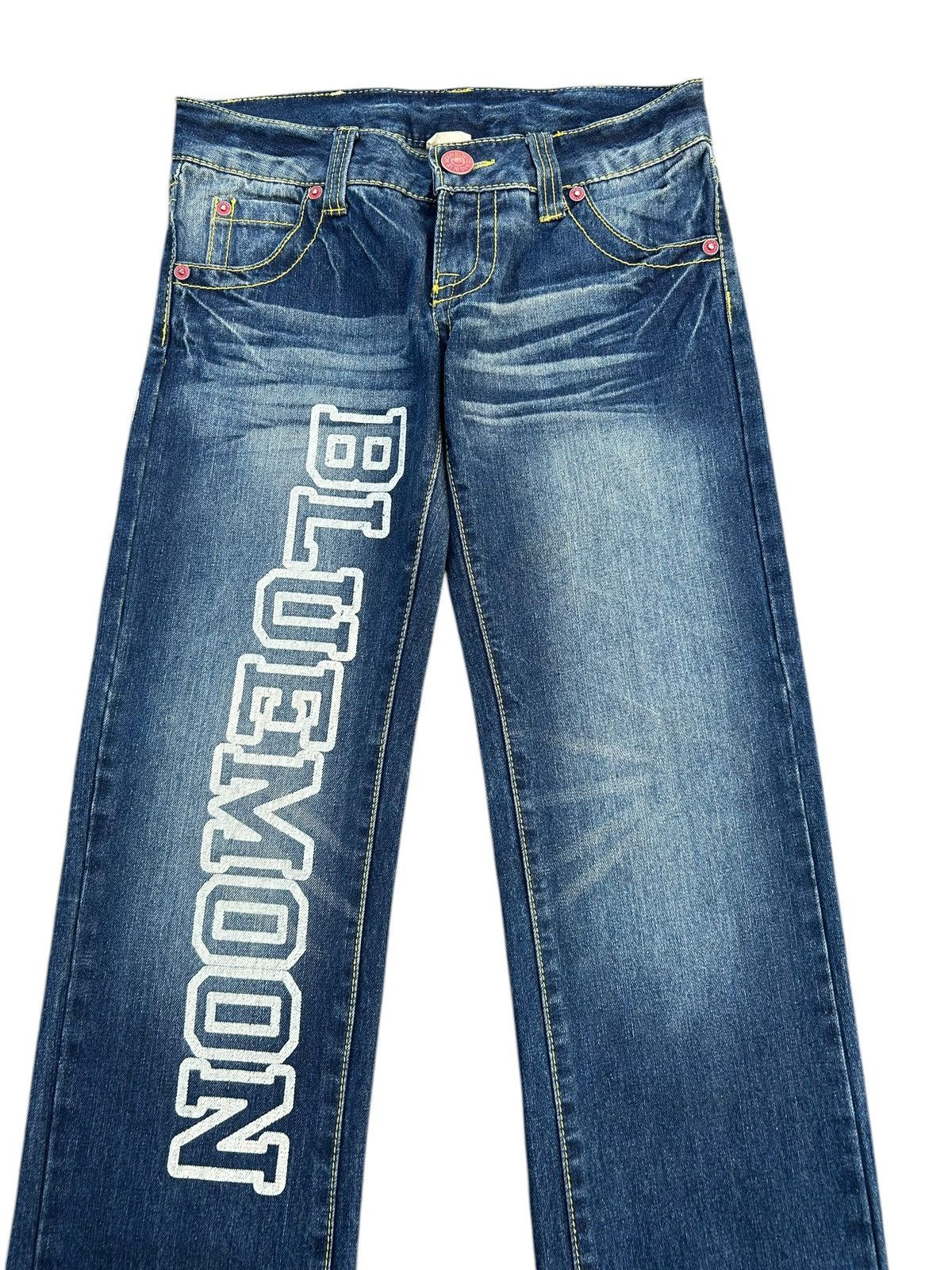 Kapital Japanese Blue moon Blue Distressed Denim Jeans Size US 32 / EU 48 - 3 Thumbnail
