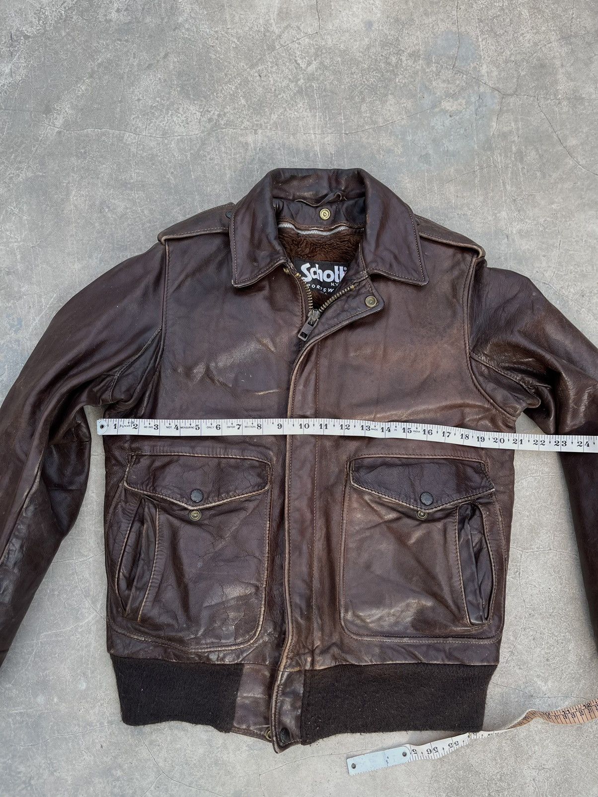 Schott Schott Leather Jacket G1 Flight Bomber Sherpa brown Size US XS / EU 42 / 0 - 4 Thumbnail