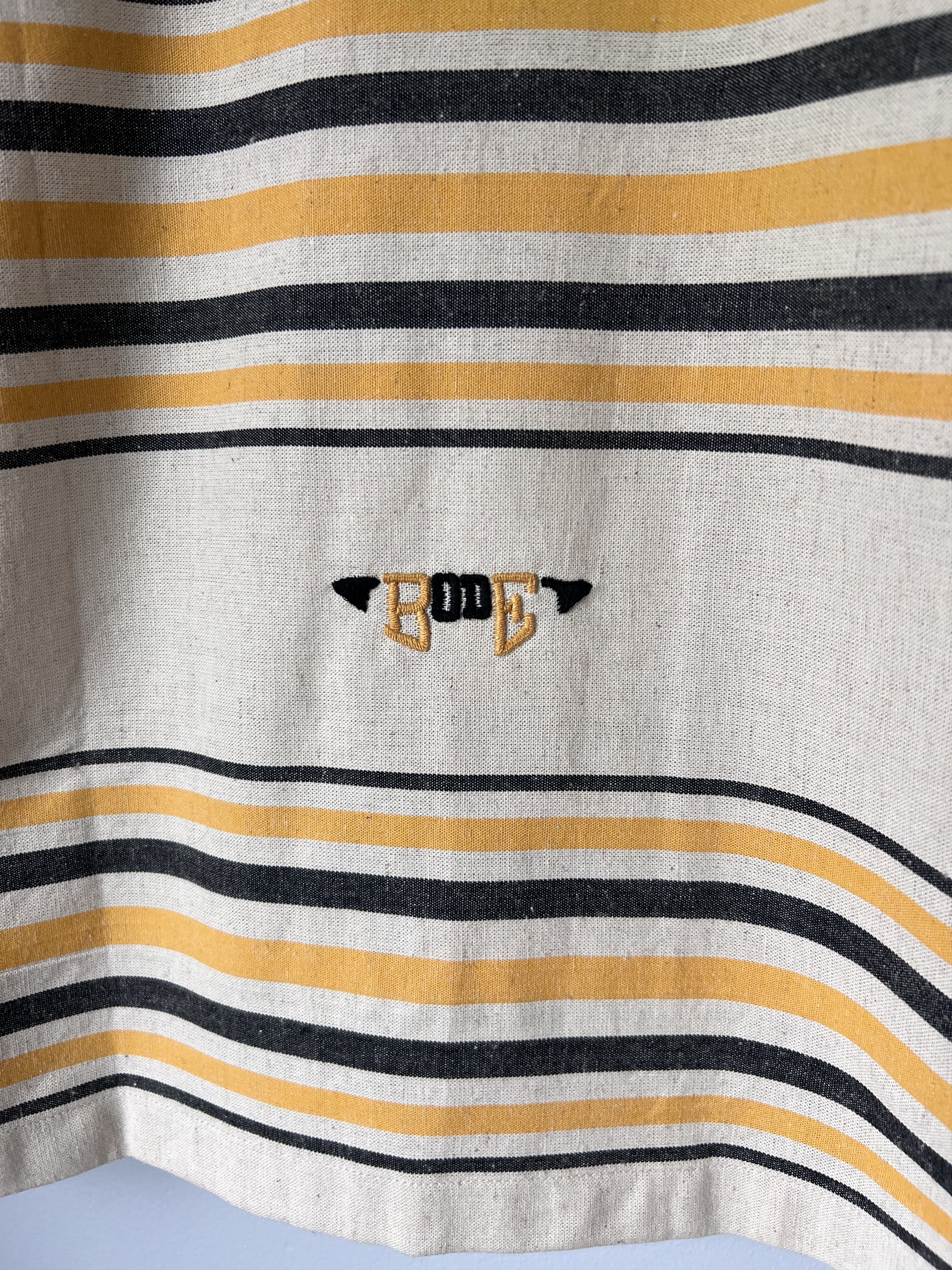 Bode Bode Namesake Stripe SS Shirt in Ecru Yellow Size US L / EU 52-54 / 3 - 8 Thumbnail