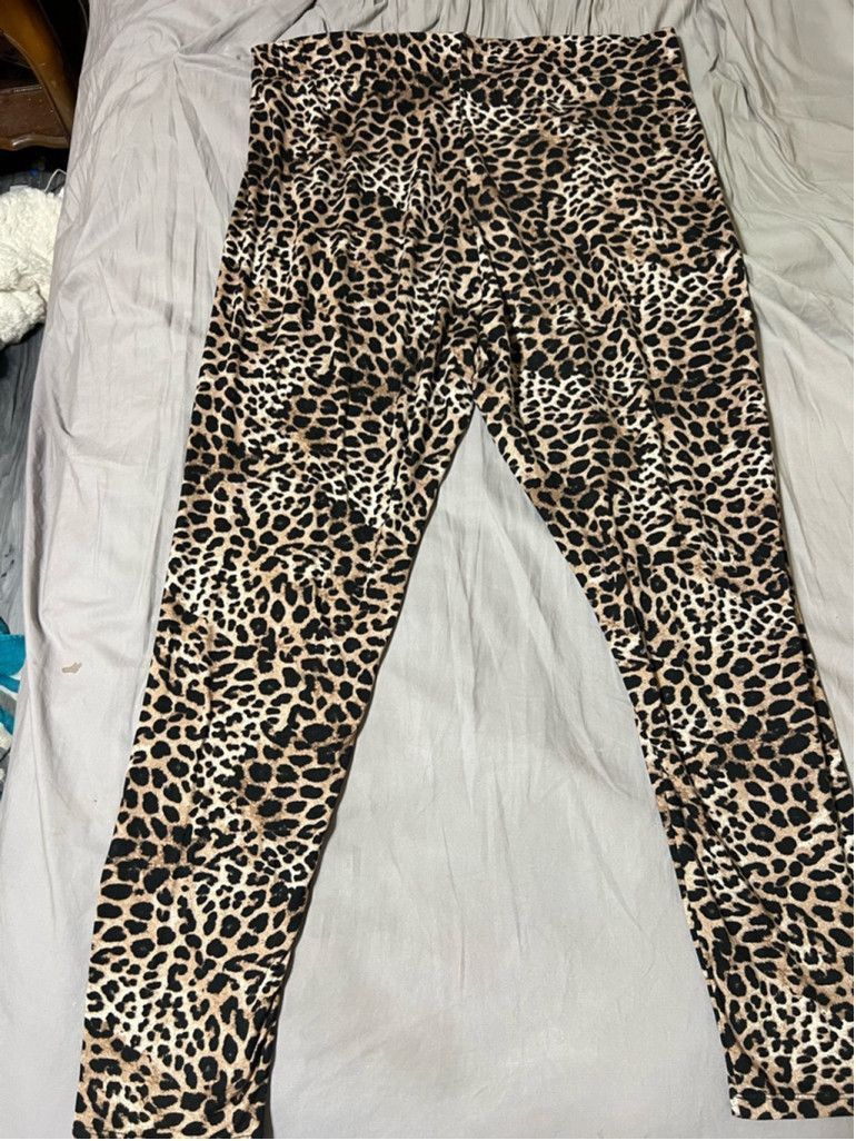 Other Women's Just Be Leopard Print Leggings Size 3X Brown Black Size 35" - 2 Thumbnail