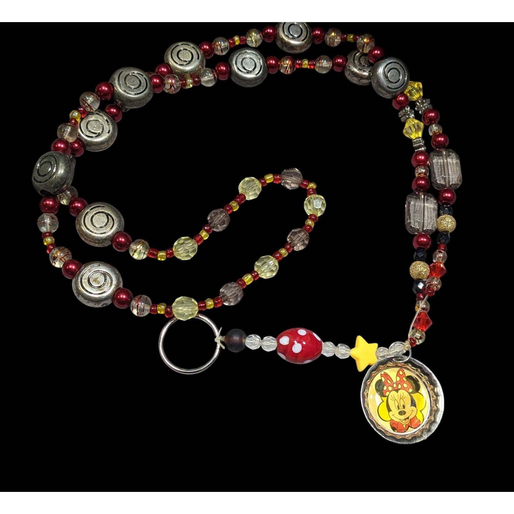 Other Upcycled Minnie Mouse Beaded Keychain Lanyard Size ONE SIZE - 1 Thumbnail