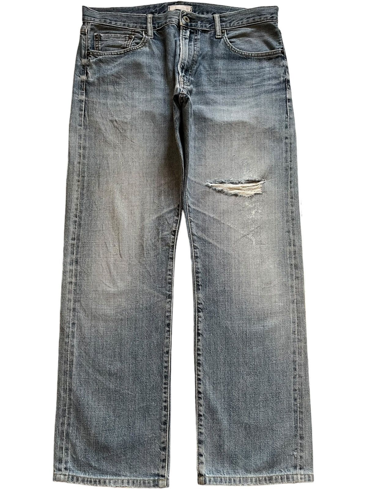 Japanese Brand × Uniqlo SALES🔥Vintage Uniqlo Selvedge Faded Wash Loose Jeans Size US 35 - 2 Thumbnail