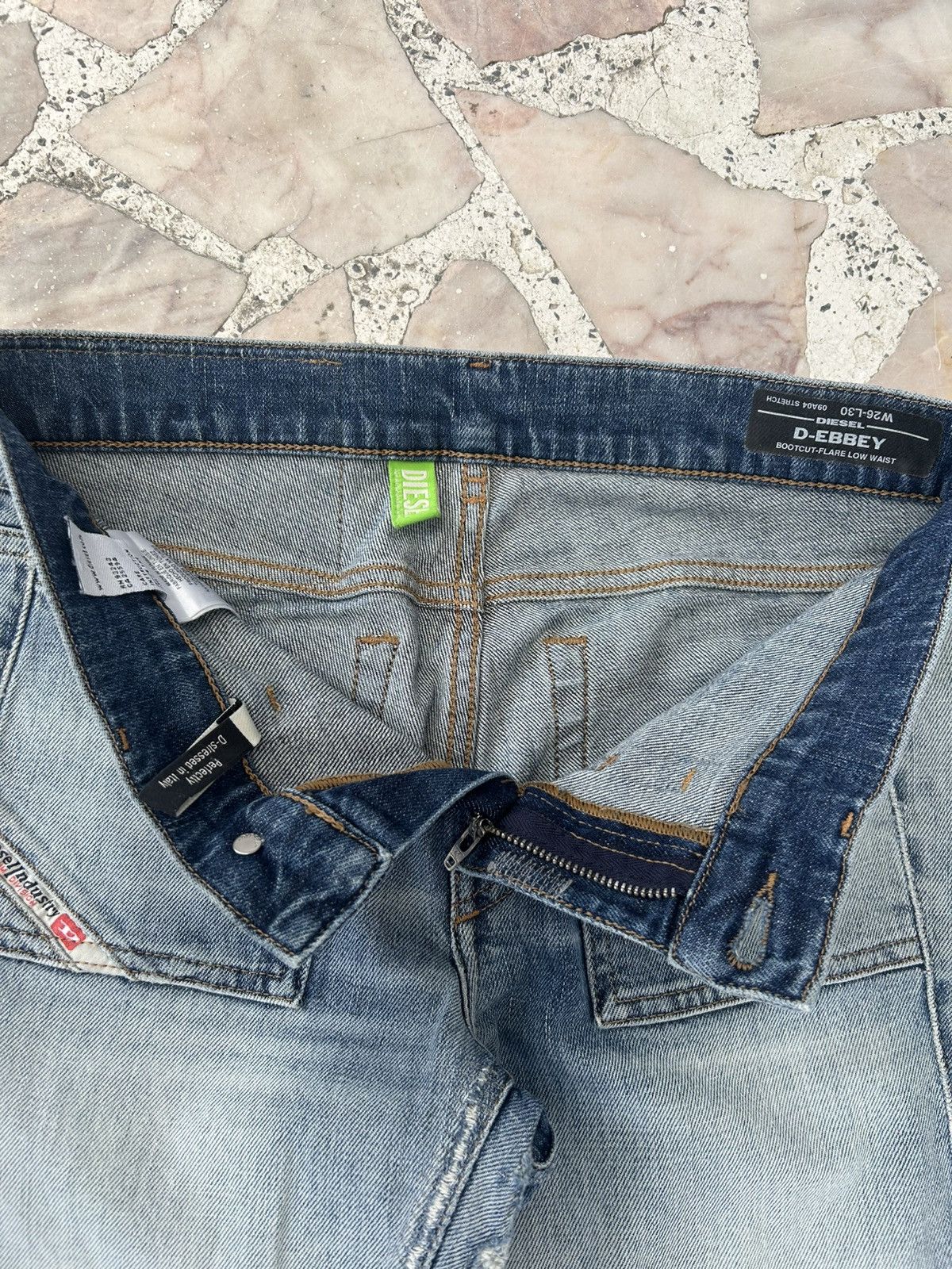 Diesel Diesel D-Ebby Vintage Ripped Flare Jeans Size US 28 / EU 44 - 8 Thumbnail