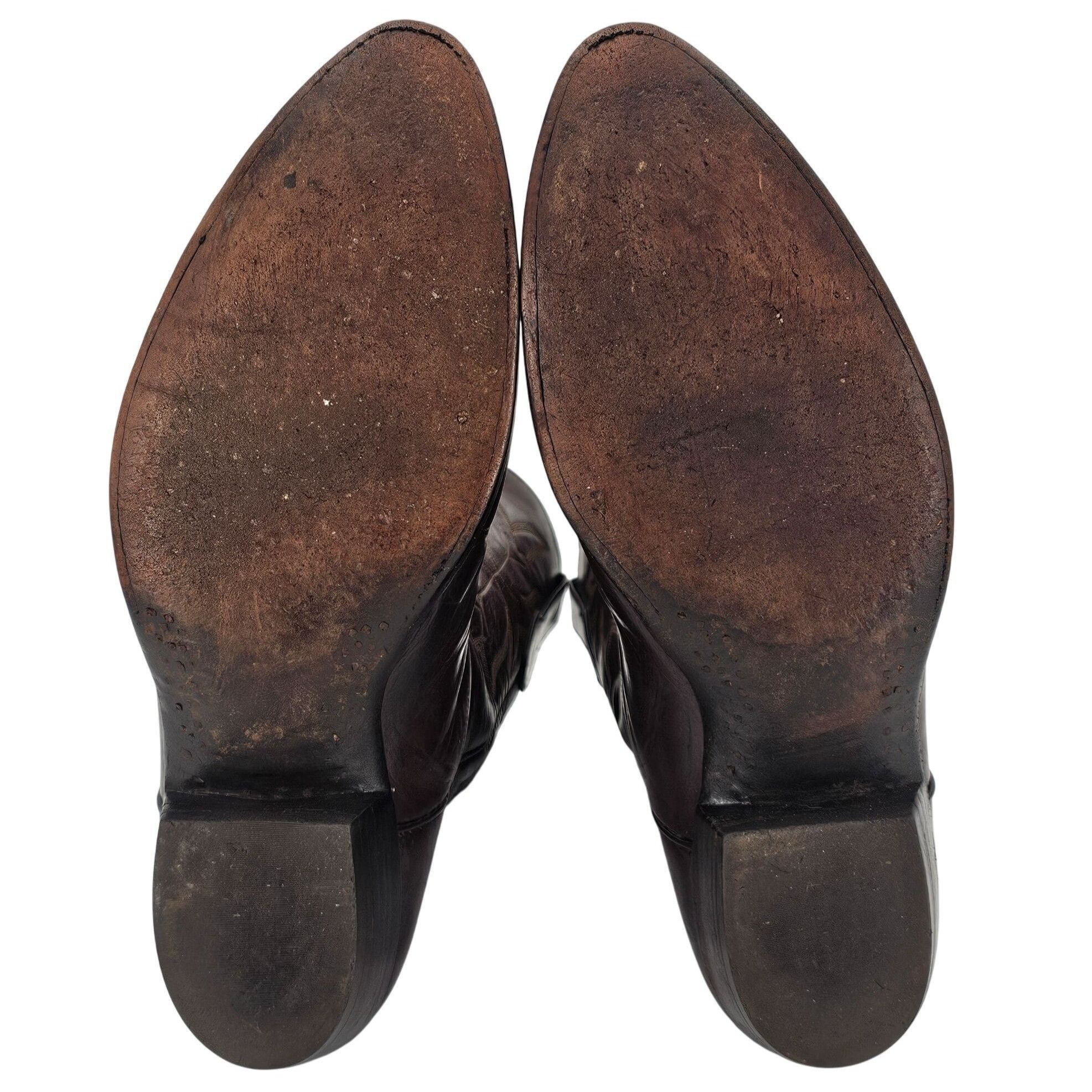 Other Tres Outlaws Falconhead Mens sz 15 Dark Brown Leather Custom Size US 15 / EU 48 - 3 Thumbnail