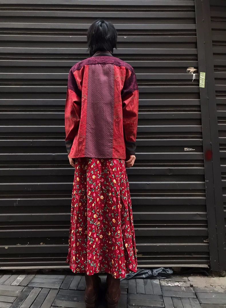 Kenzo Kenzo Takada1980s red flower long dress skirt Size 25" / US 0 / IT 36 - 2 Thumbnail
