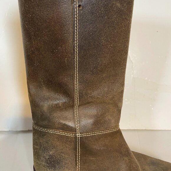 Other Markee Italy Distressed Brown Leather Knee-High Boots Size 7 Size US 7 / IT 37 - 9 Thumbnail