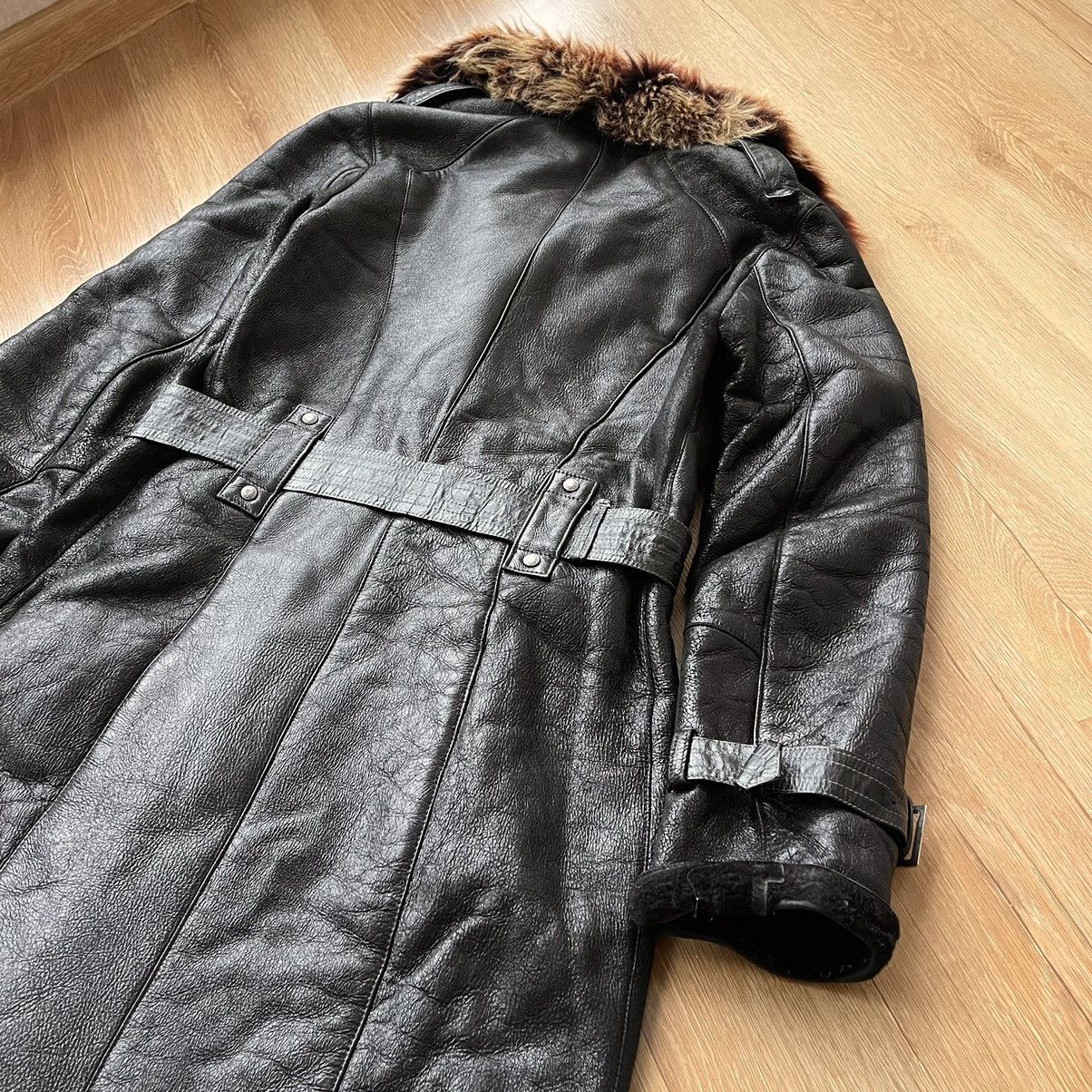 If Six Was Nine 70s VTG Sheepskin Fur Trench Belted Leather Coat LGB Style Size XS / US 0-2 / IT 36-38 - 19 Thumbnail