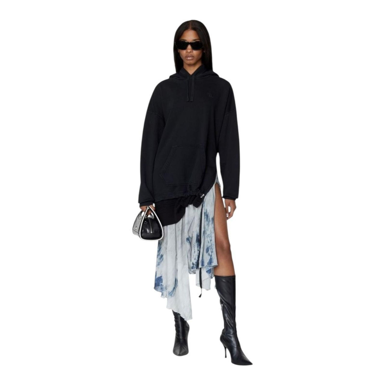 Diesel VTG Diesel hoodie dress with built in asymmetrical skirt XS Size XS / US 0-2 / IT 36-38 - 1 Thumbnail