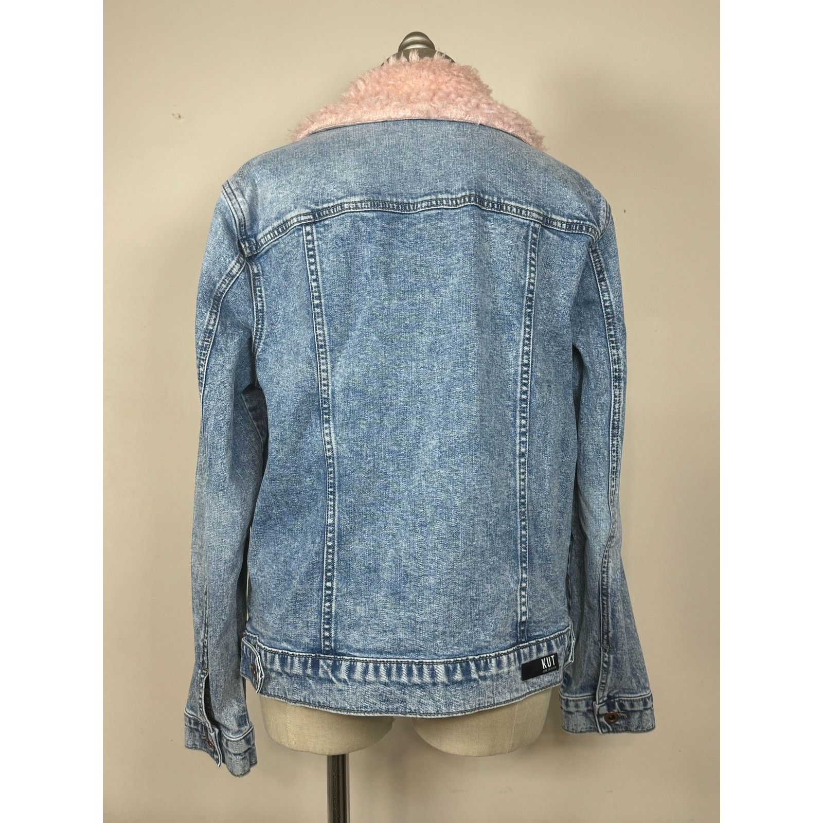 Unknown London Kut From The Kloth Denim Emma Boyfriend Jacket Faux Fur Trim Size M / US 6-8 / IT 42-44 - 2 Thumbnail