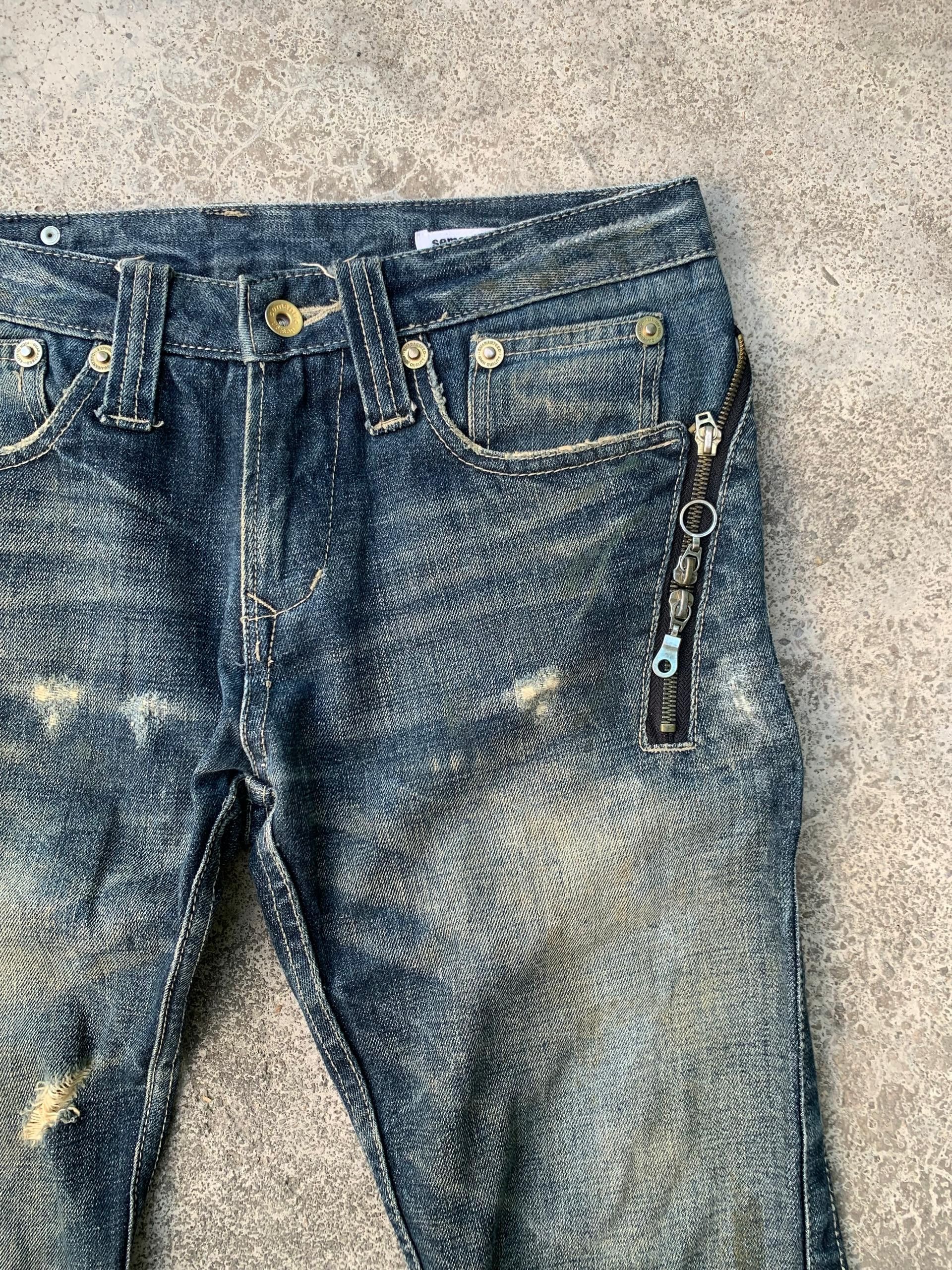 semanticdesign Rare Vtg Semantic Design Denim Flare Jeans Zipper Size US 31 - 6 Thumbnail