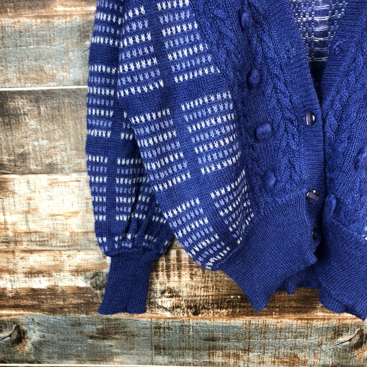 Japanese Brand Chando Rian Blue Cardigan Knitwear vintage #A1490 Size M / US 6-8 / IT 42-44 - 6 Thumbnail