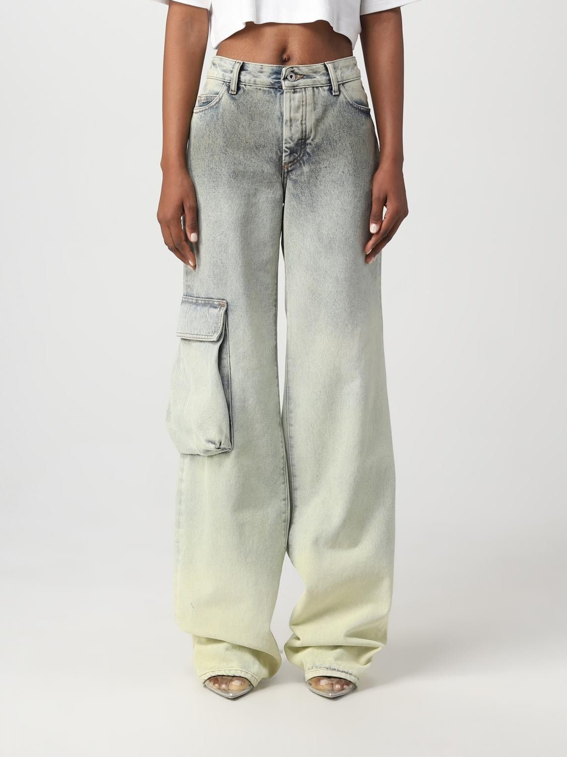 Off-White o1y1225 Cargo Denim Pant in Light Blue Size 26" / US 2 / IT 38 - 1 Thumbnail