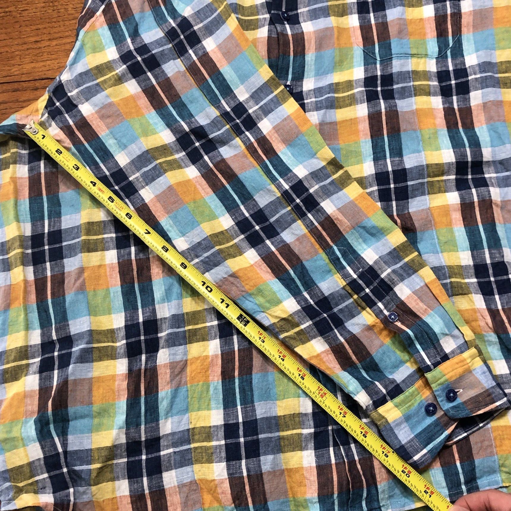 Tommy Bahama Tommy Bahama Shirt Adult 2XL Plaid Long Sleeve Button-Up Front Linen Beach Mens Size US XXL / EU 58 / 5 - 8 Thumbnail
