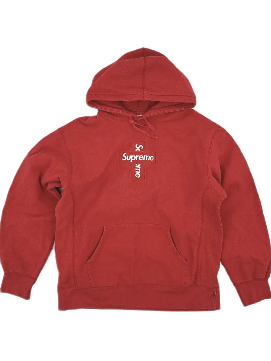 Supreme Supreme Cross Box Logo Hoodie Red Size L Size US L / EU 52-54 / 3 - 1 Thumbnail