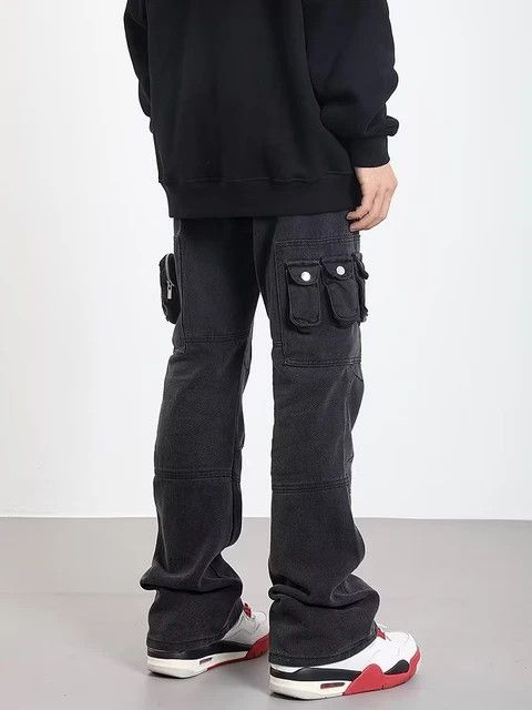 Japanese Brand × Jean Y2k streetwear Multi-pocket vintage black jeans Size US 34 / EU 50 - 2 Thumbnail
