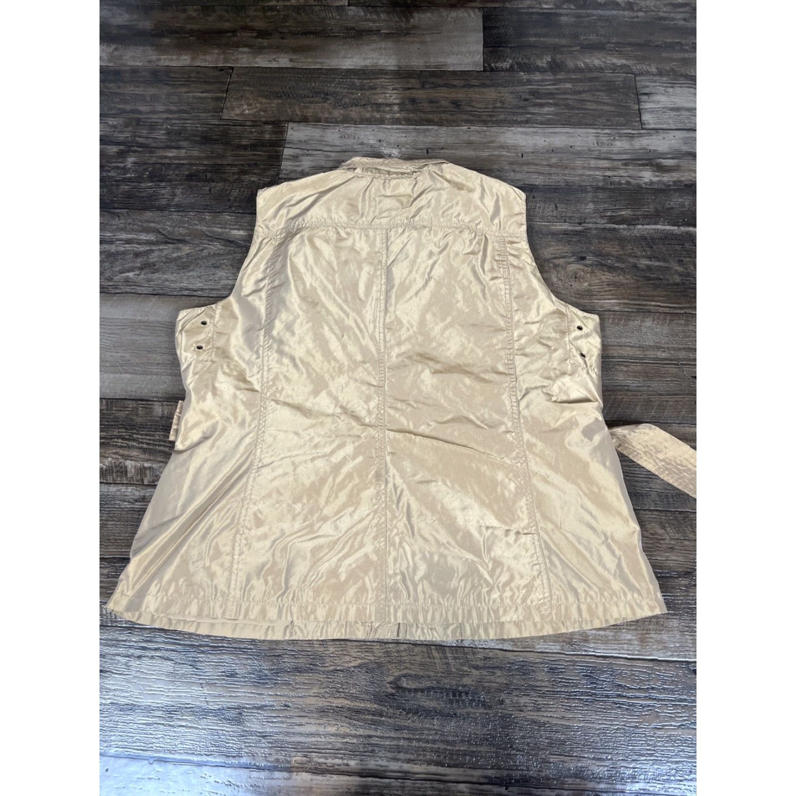 Ralph Lauren VINTAGE Ralph Lauren Safari Utility Vest Womens XL Beige Pocket Belted Windbreaker Hoodless Sleeveless Vest 90s Safari Theme Mens Womens Size XL / US 12-14 / IT 48-50 - 5 Thumbnail
