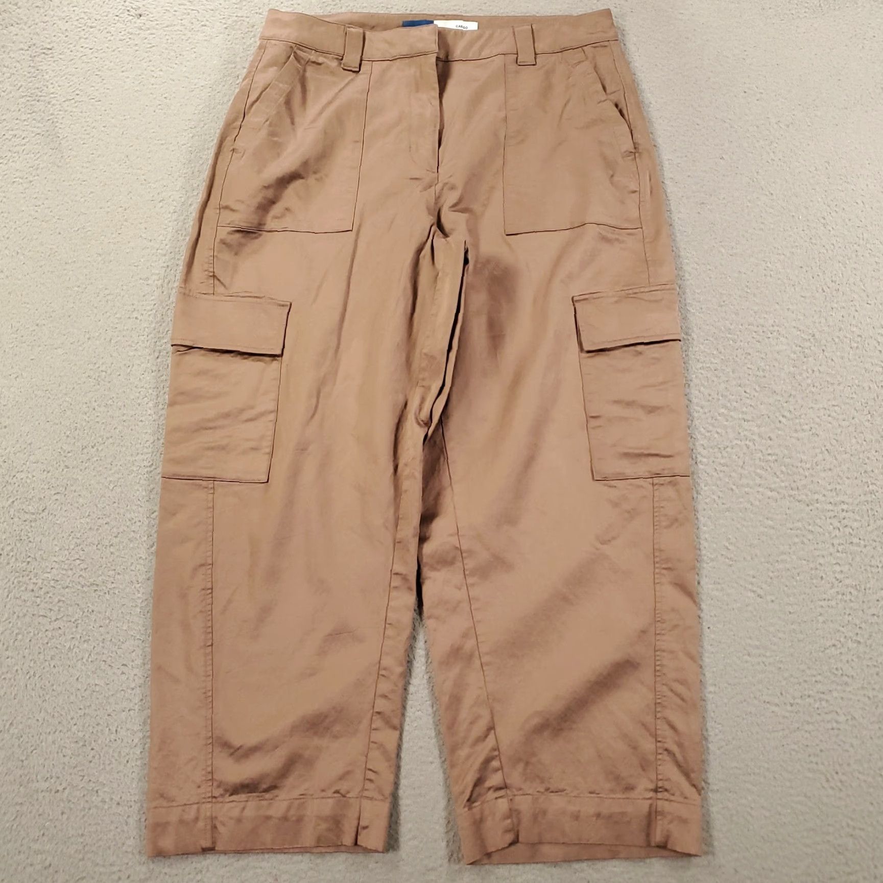 Old Navy Old Navy Barrel Pants Womens 14 Satin Cargo High Waisted Mauve Pink Size 36" / US 14 / IT 50 - 4 Thumbnail