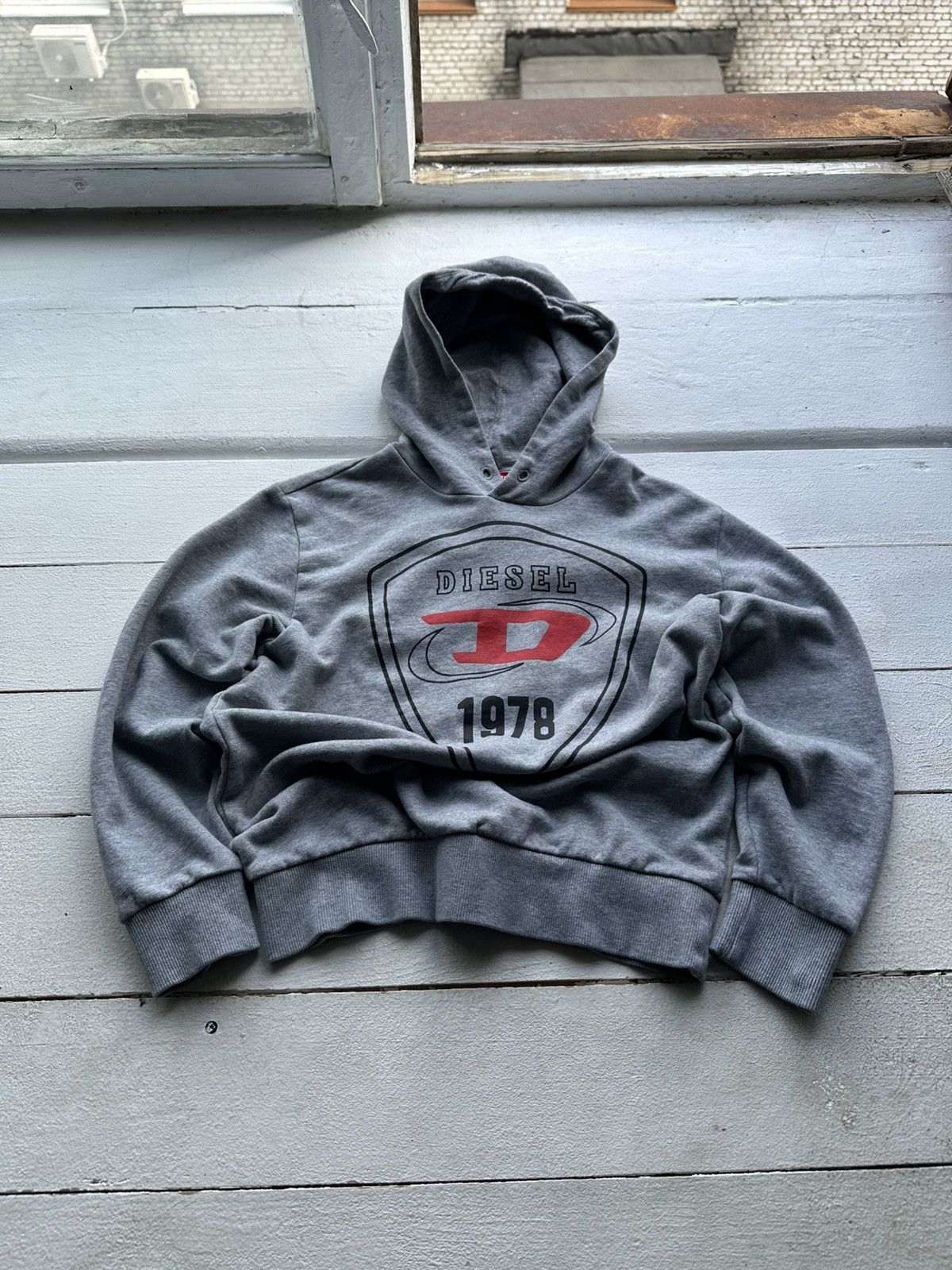 Diesel 🚨DIESEL BIG LOGO RARE AVANT GARDE HOODIE Y2K BOXY Size S / US 4 / IT 40 - 1 Thumbnail