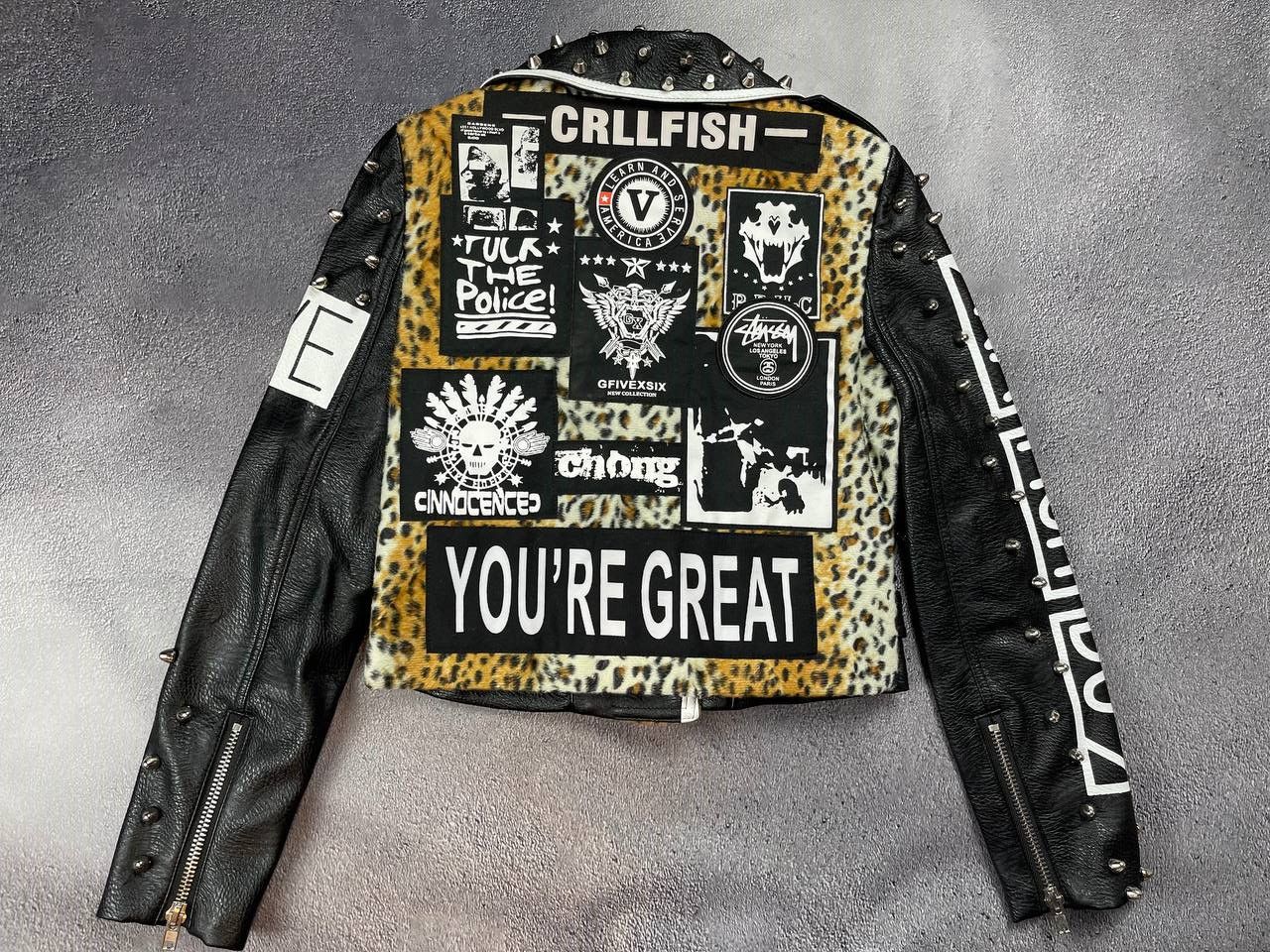 Japanese Brand Women's patched leather rock jacket Size S / US 4 / IT 40 - 2 Thumbnail