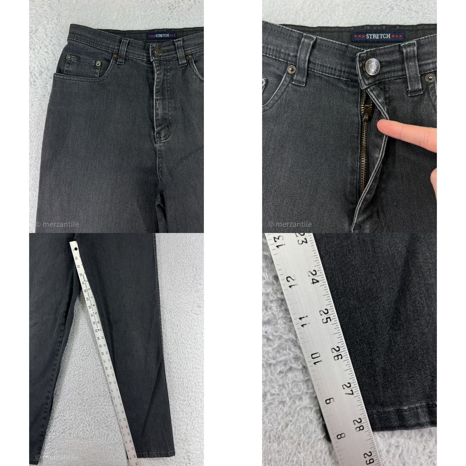 Bill Blass Bill Blass Jeans Women 6 Black Denim Tapered High Rise 5-Pocket Cotton Blend Stretch Floral Classic Designer Womens Size 28" / US 6 / IT 42 - 8 Thumbnail