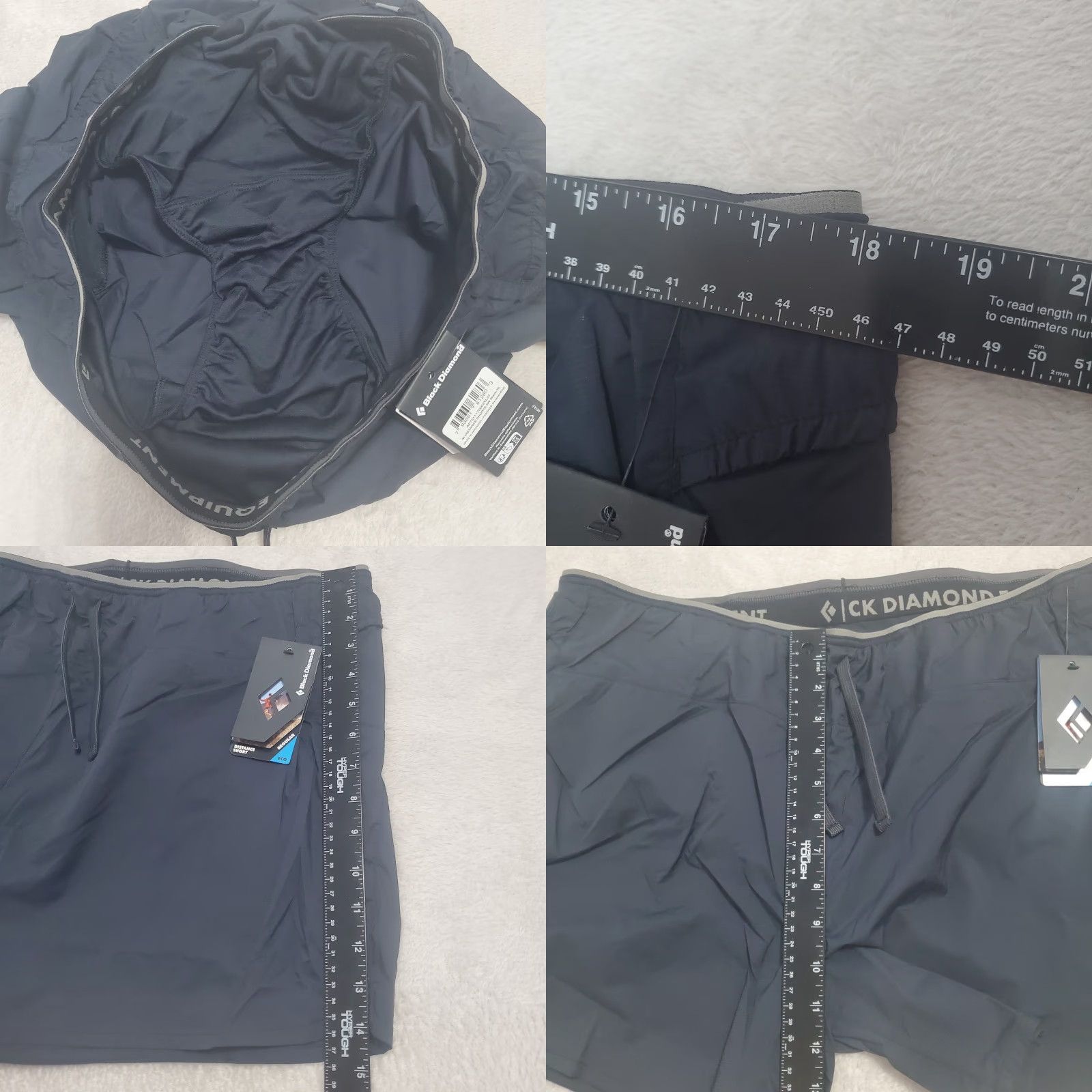 Black Diamond VINTAGE Black Diamond Distance Shorts Men XL Black 5" Nylon Pull On Stretch Running Size US 36 / EU 52 - 8 Thumbnail