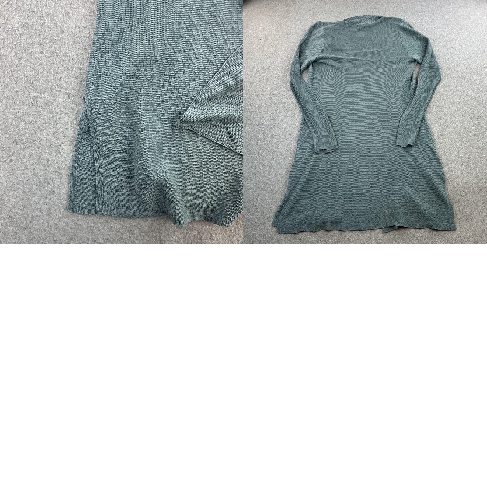 Eileen Fisher Eileen Fisher Cardigan Womens Small Petite Green Duster Open Front Rib Knit Size S / US 4 / IT 40 - 9 Thumbnail