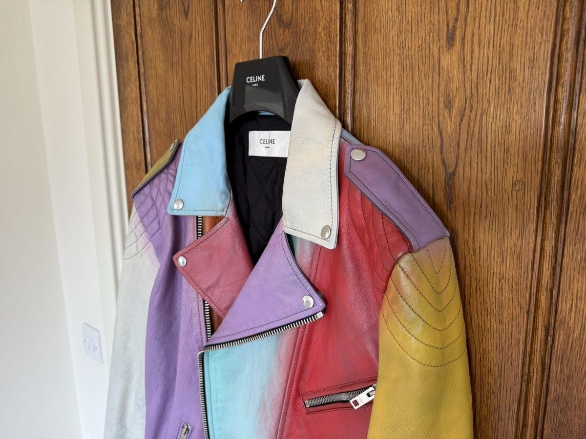 Celine $6.4k FW21 Celine multicolour leather biker jacket couture Size US L / EU 52-54 / 3 - 16 Thumbnail
