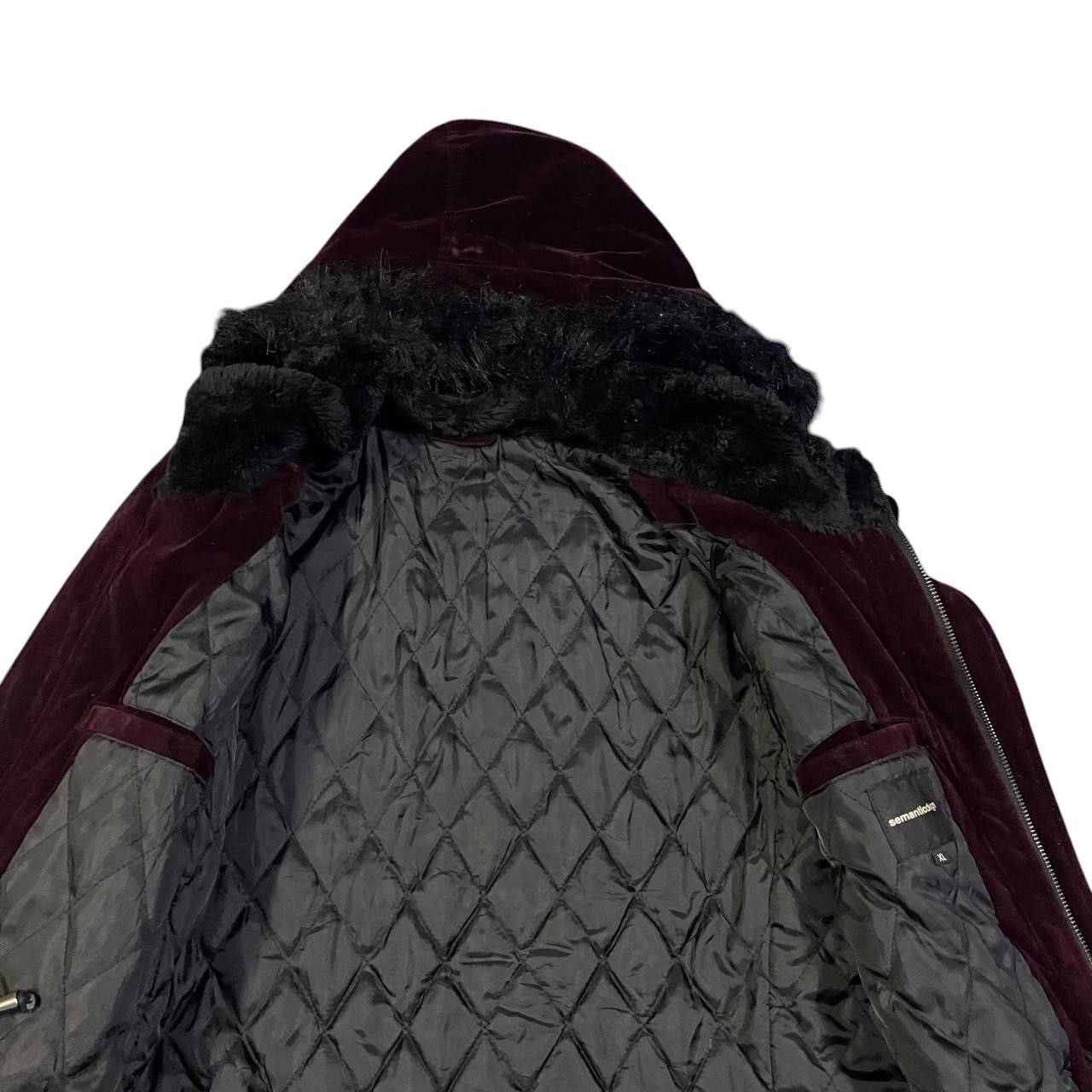 semanticdesign Semantic Design Fur Hooded Velvet Coat Size US L / EU 52-54 / 3 - 9 Thumbnail