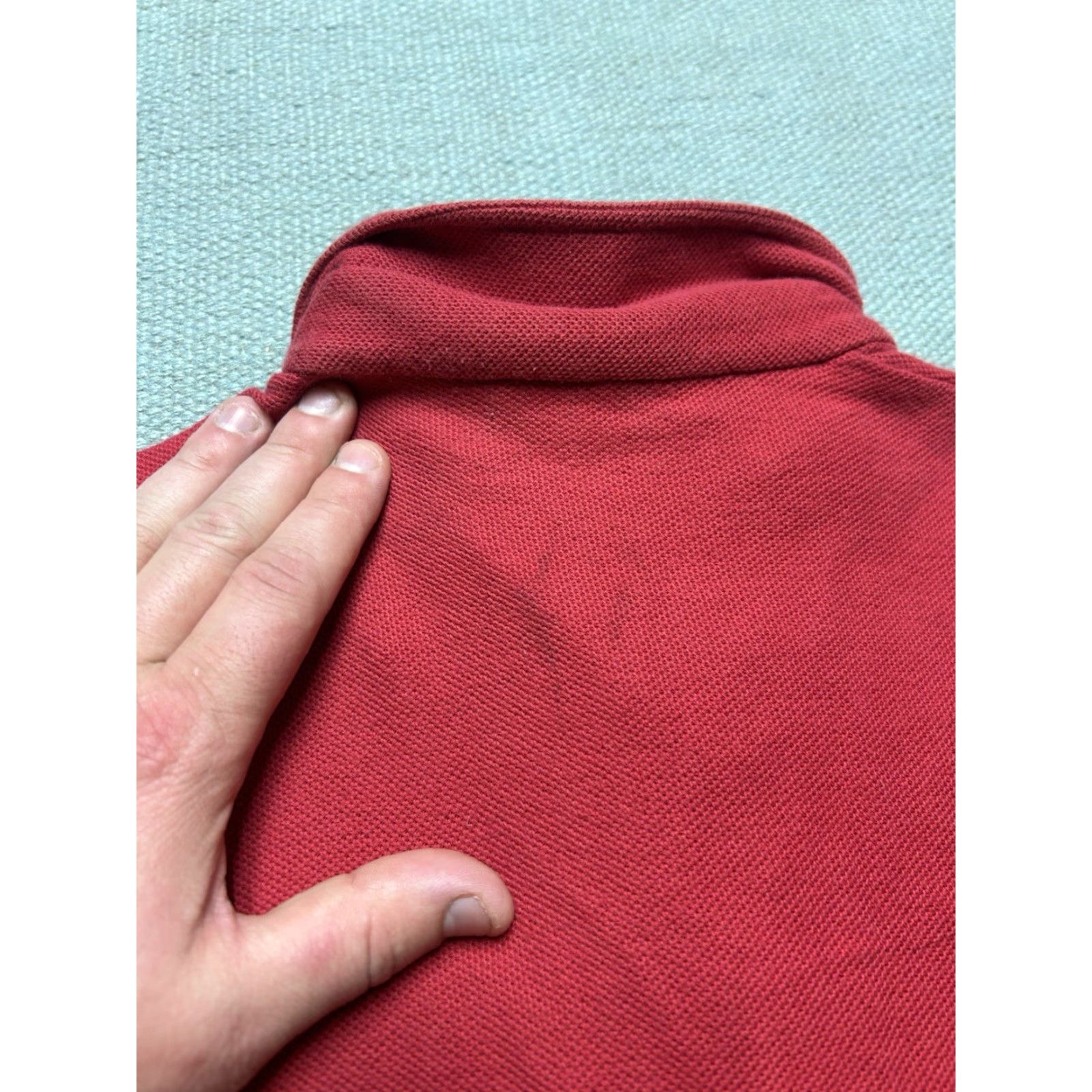 Vintage VINTAGE 1970s polo shirt Knit Cotton Crimson red Blank Men’s M Short Sleeve Shirt Mens 70s Polo Size US M / EU 48-50 / 2 - 6 Thumbnail