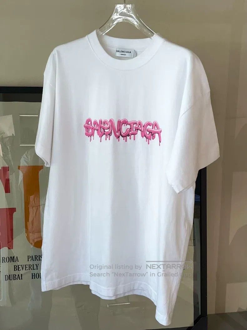 Balenciaga Balenciaga Jelly Dissolve Logo Printed White Short Sleeve Size US M / EU 48-50 / 2 - 1 Thumbnail
