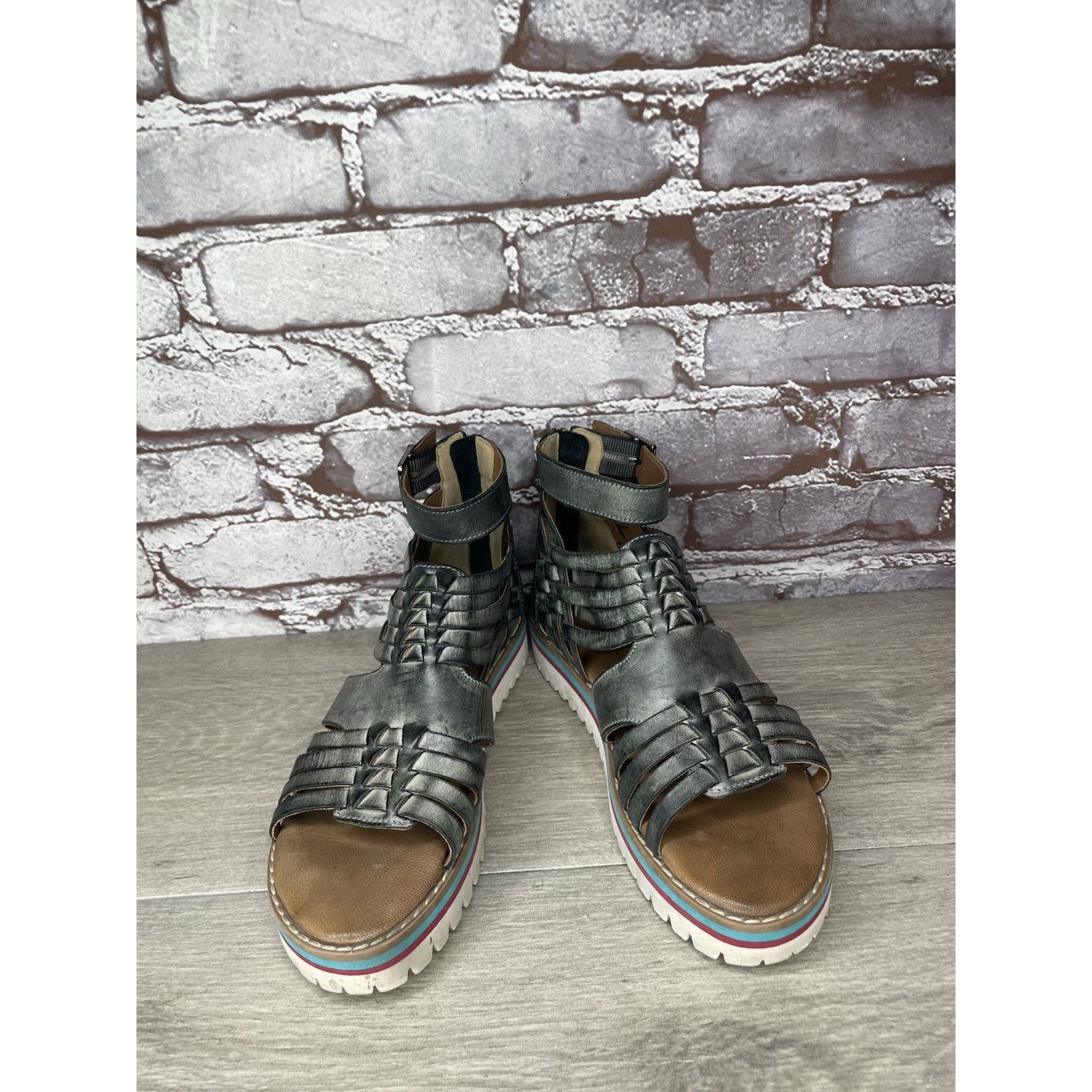 Bed Stu Roan By Bed Stu Scarletty Gladiator Hi Gray Leather Epica Sa Size US 7 / IT 37 - 18 Thumbnail