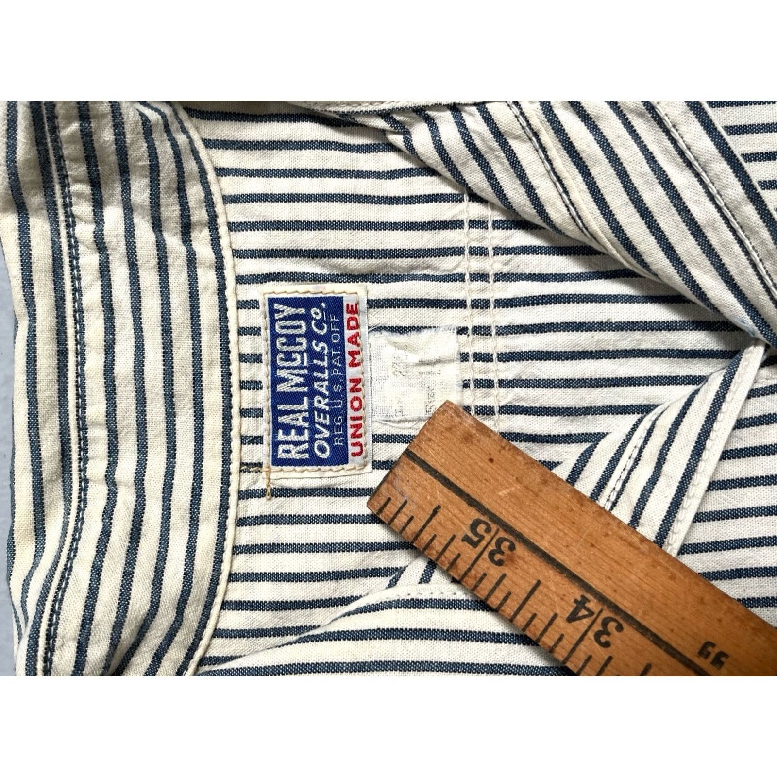 Vintage The Real McCoys Hickory Stripe Selvedge Work Shirt - Unisex Adult (XS-S) 50s/40s Military Workwear 14 Size US S / EU 44-46 / 1 - 6 Thumbnail