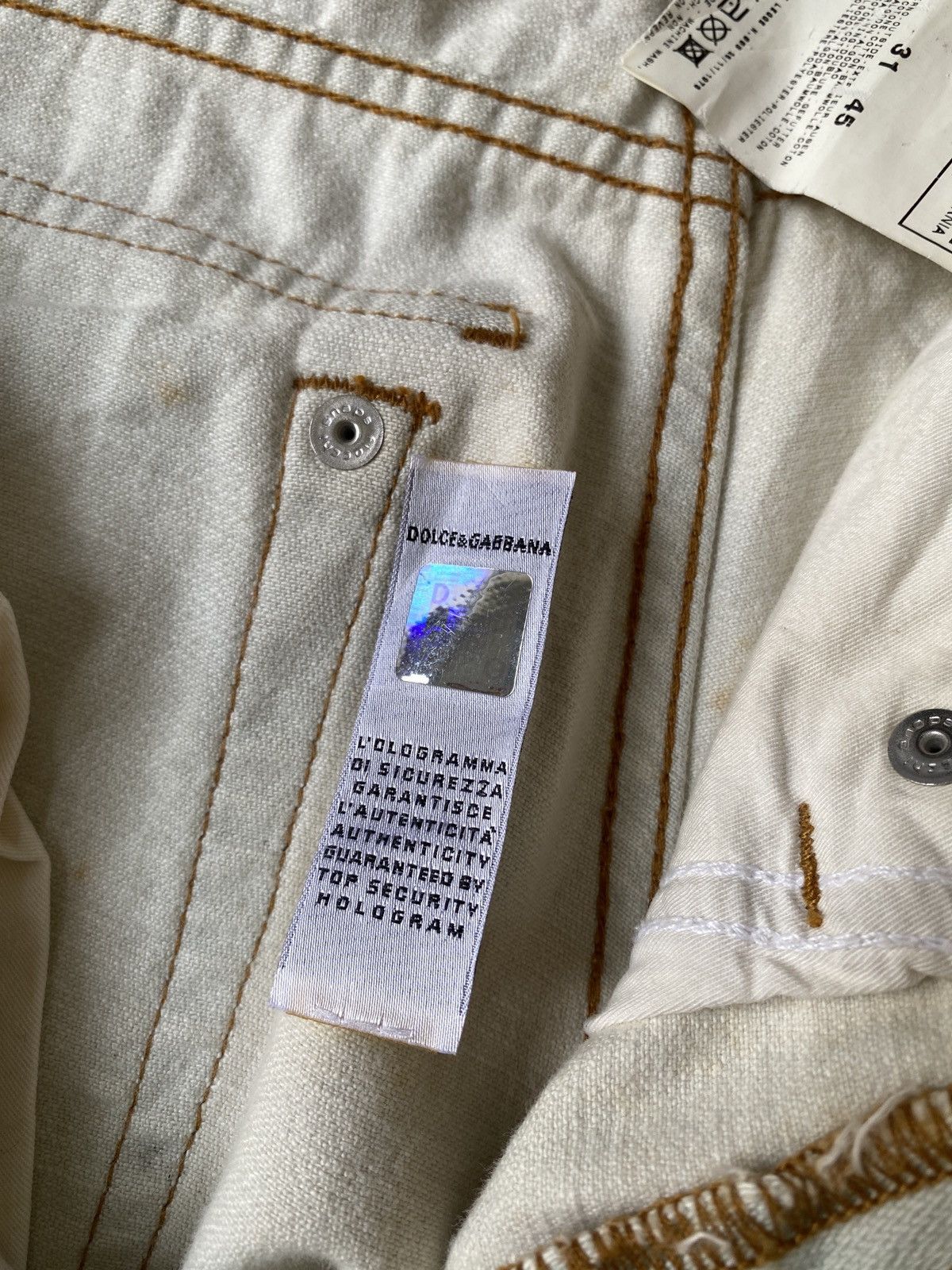 Dolce & Gabbana Dolce & Gabbana Rusty Distressed Bleached Denim Size US 33 - 21 Thumbnail