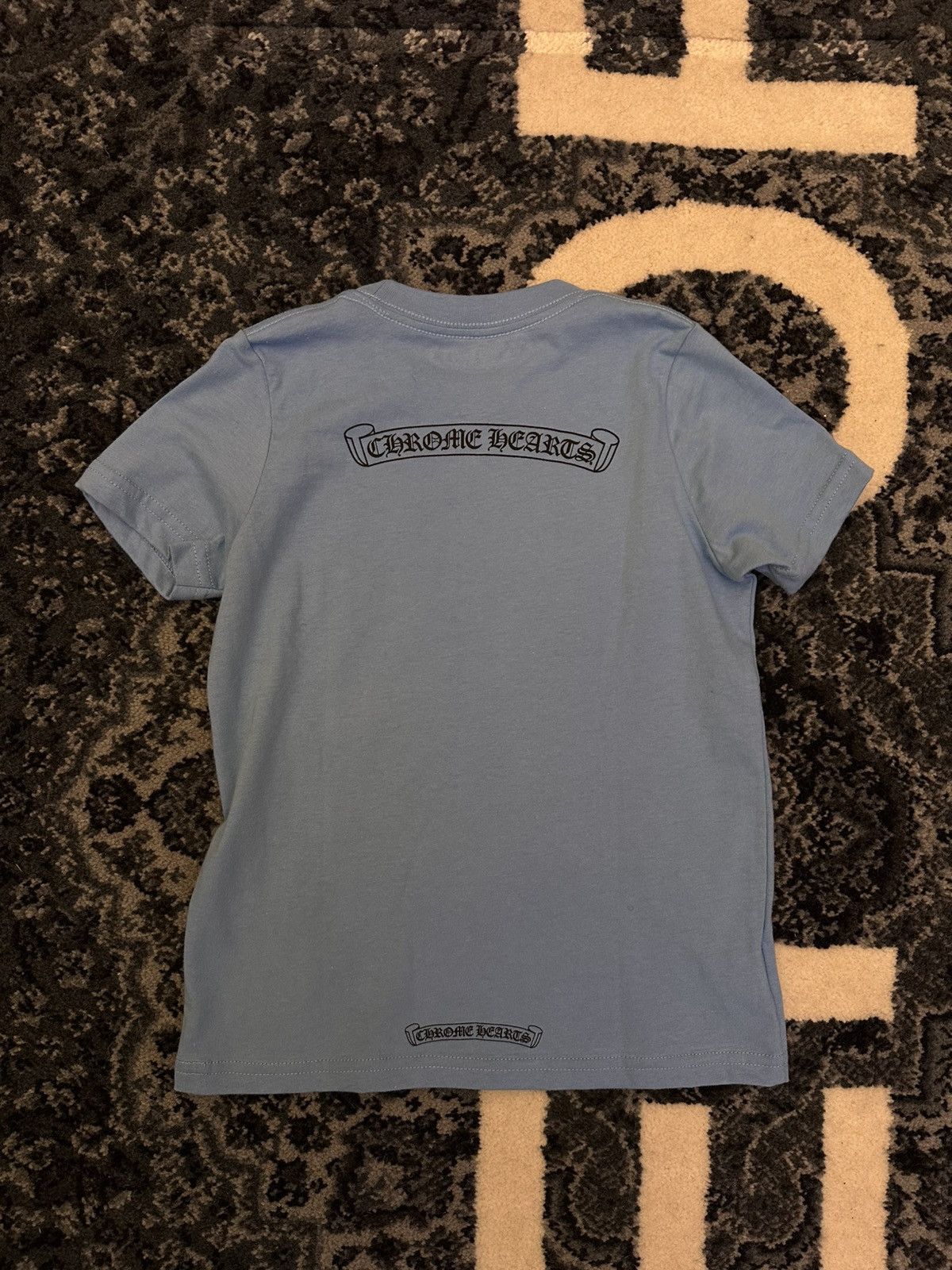 Chrome Hearts Chrome Hearts Blue Scroll Logo Short Sleeve Tee Size US XXS / EU 40 - 4 Thumbnail