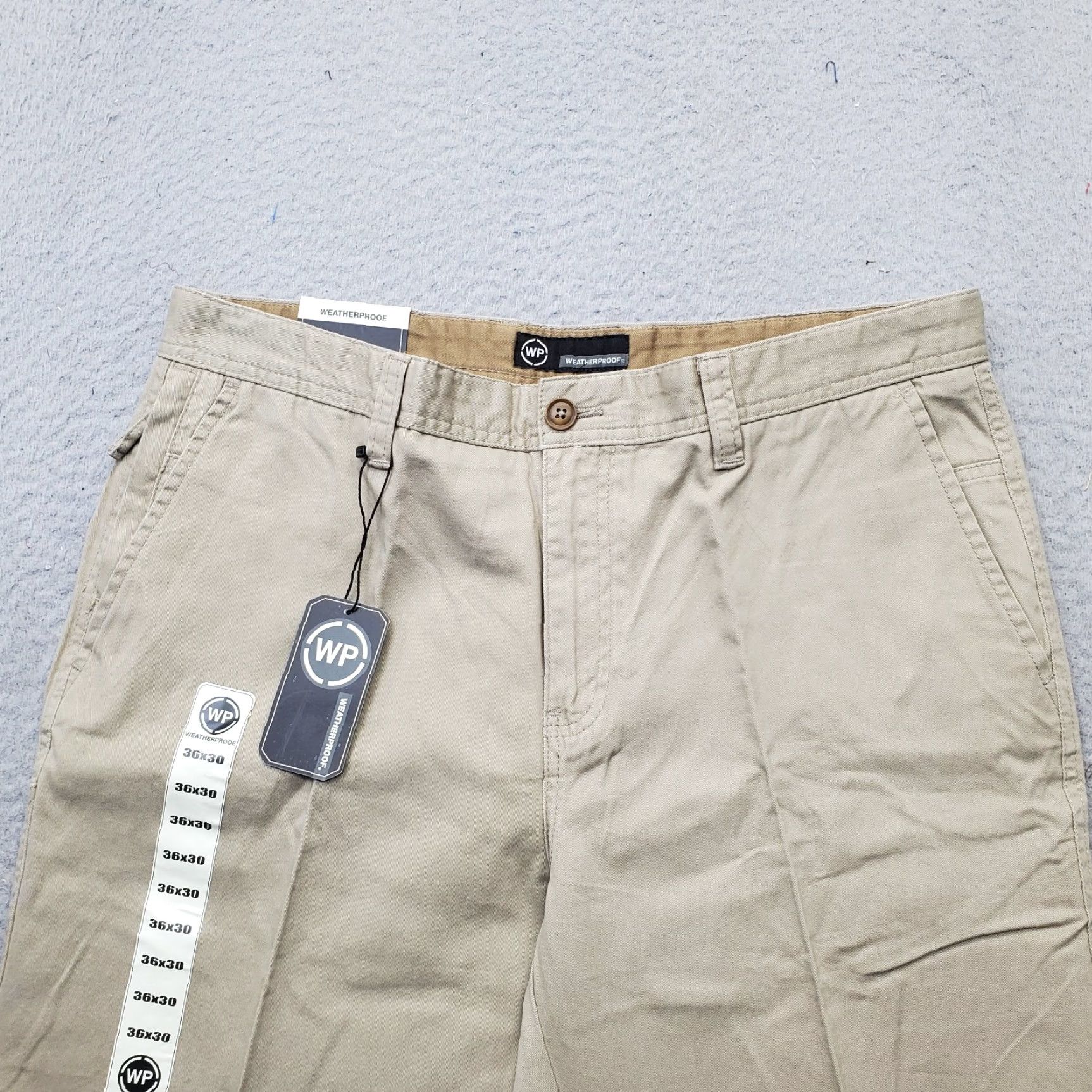 Weatherproof Weatherproof Mens Cargo Pants 36x30 Tan Flat Front Straight Leg 100% Cotton Size US 36 / EU 52 - 7 Thumbnail