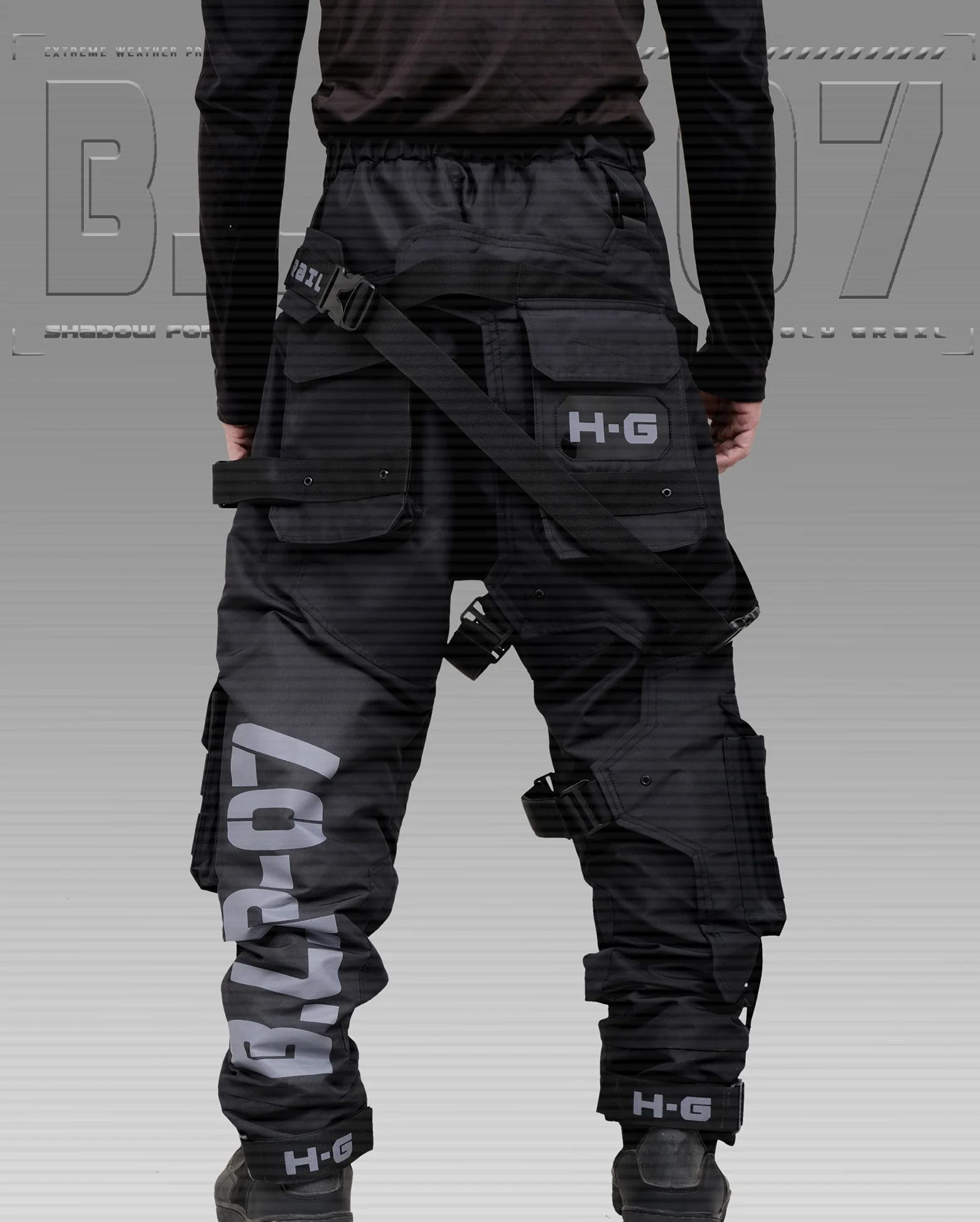 Hi Tec H-G PRO-TECH-TOR "SHADOW FORCE" TECHWEAR CYBERPUNK HOLYGRAIL Size US 34 / EU 50 - 6 Thumbnail