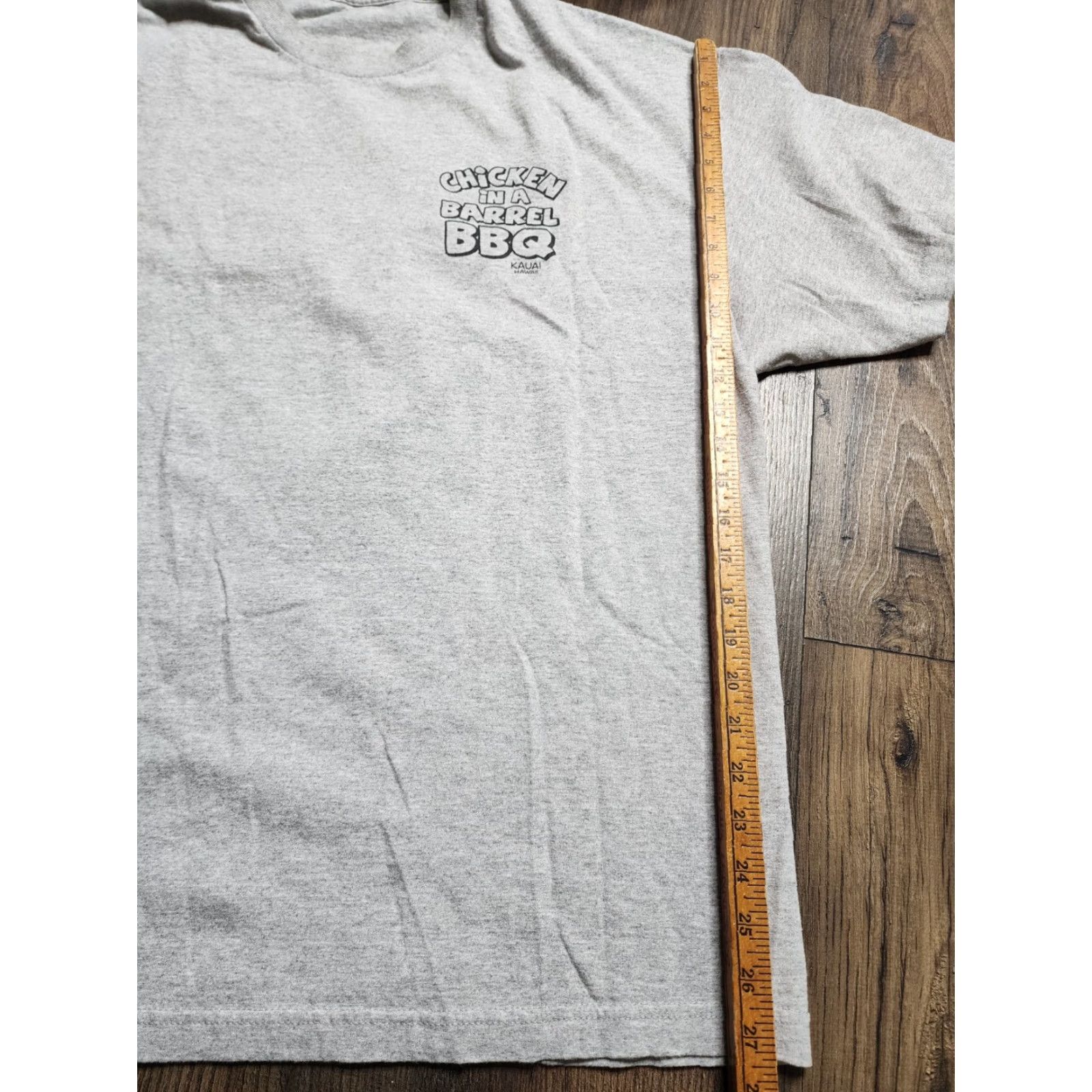 Doublet Vintage Men's XL Gray Chicken In A Barrel BBQ Funny Double-Sided Cotton T-Shirt Size US XL / EU 56 / 4 - 4 Thumbnail