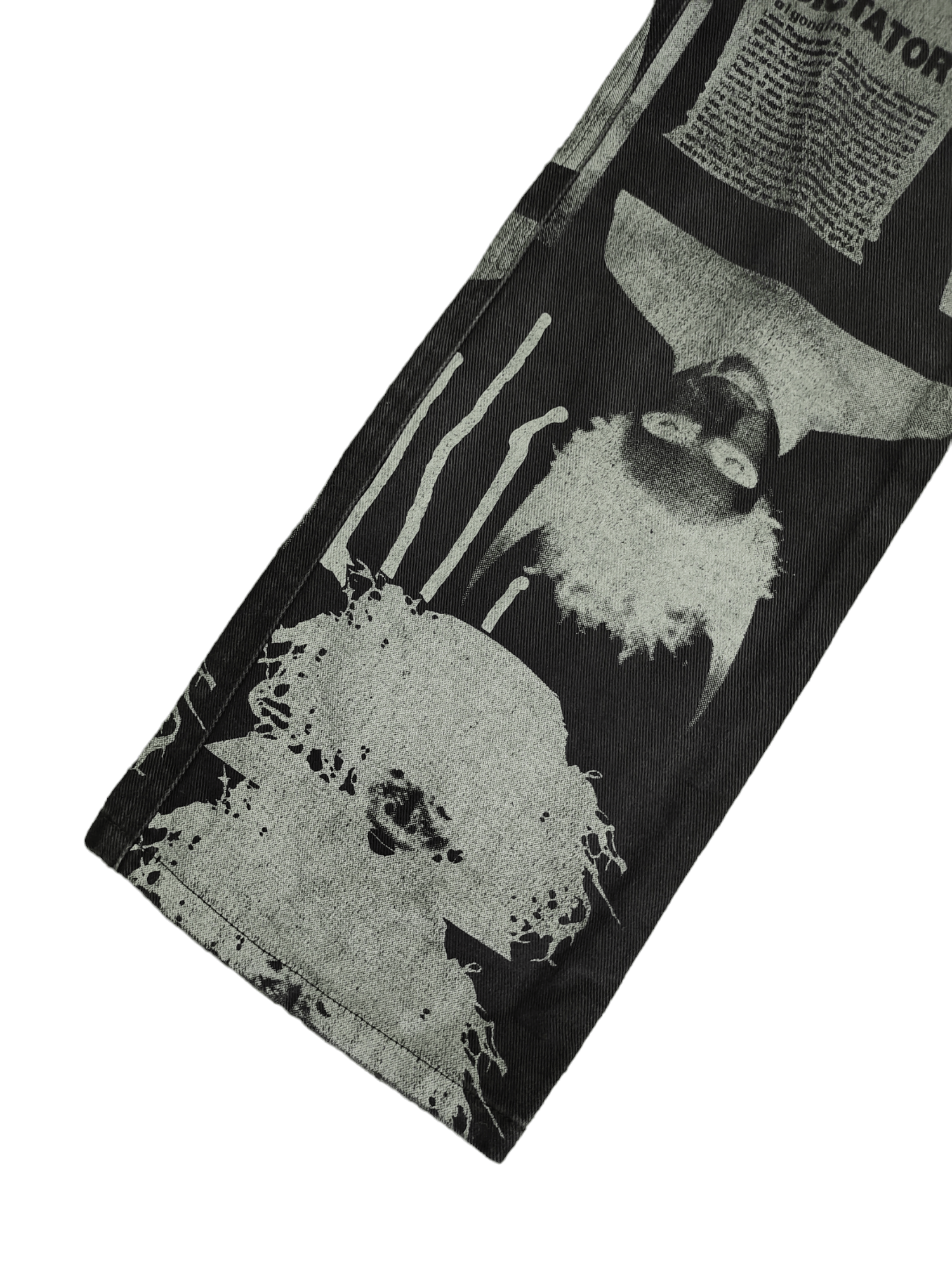 Jean Paul Gaultier Flare Pants Algonquins 'Dictator' Printed Boot Cut Jpg Style Size US 27 - 9 Thumbnail