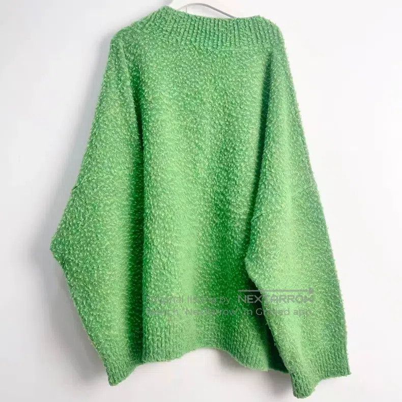 Loewe Loewe Green V-neck Loose Long Sleeve Pullover Size S / US 4 / IT 40 - 5 Thumbnail